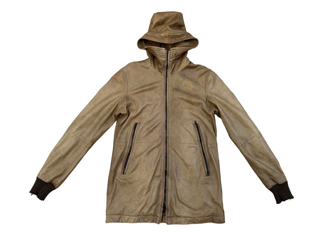Leather 0000 Japan Patina Sheep Skin Leather Jacket Hoodie Size US M / EU 48-50 / 2 - 1 Thumbnail