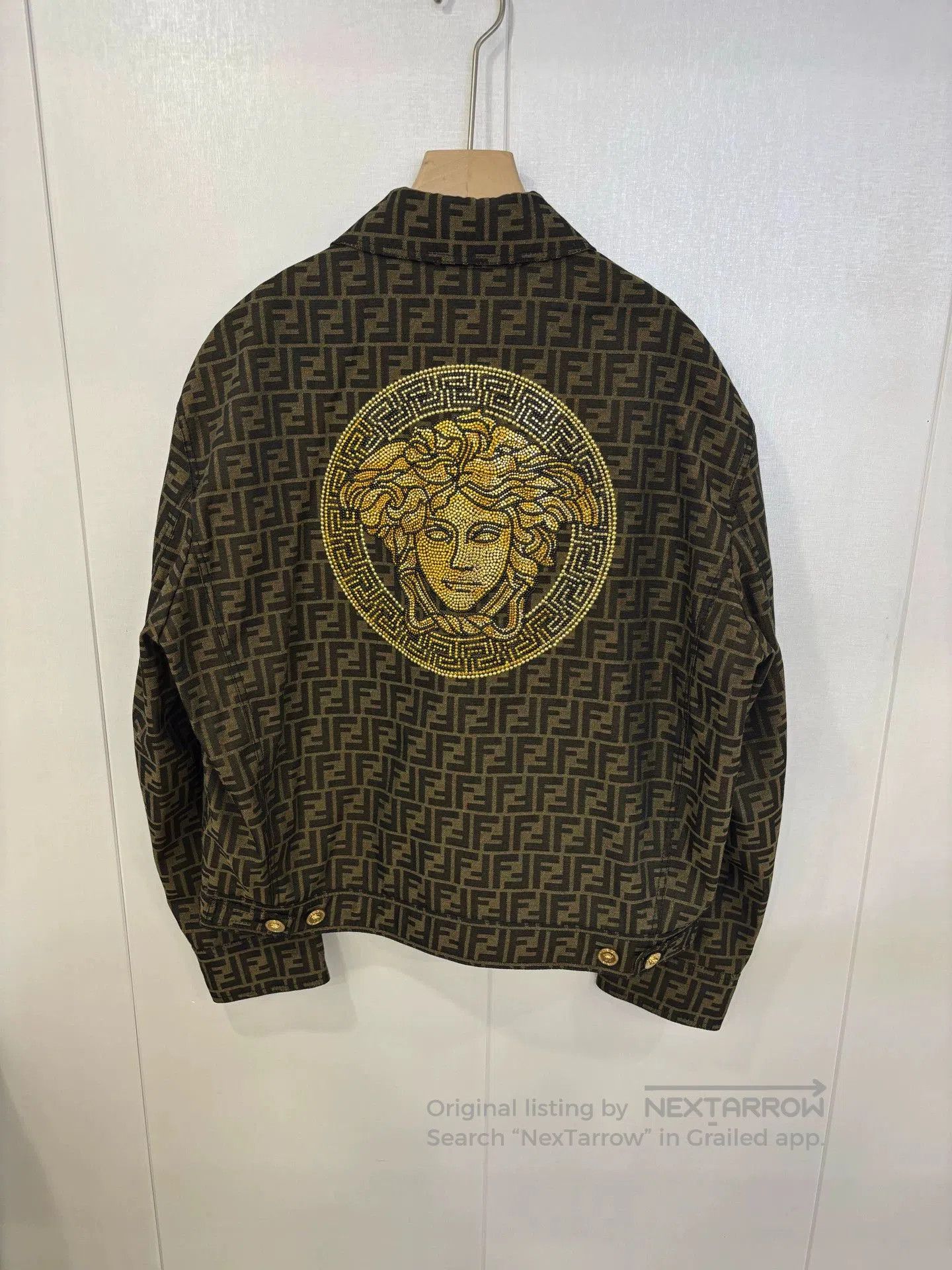 Fendi FENDACE Monogram Rhinestone Portrait Jacket. Size US L / EU 52-54 / 3 - 2 Thumbnail