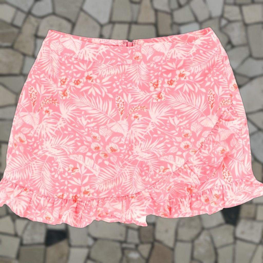 Vintage Lovers and Friends Ruffled Wrap Twill Skirt Pink Floral Women's M Size 32" / US 10 / IT 46 - 1 Thumbnail