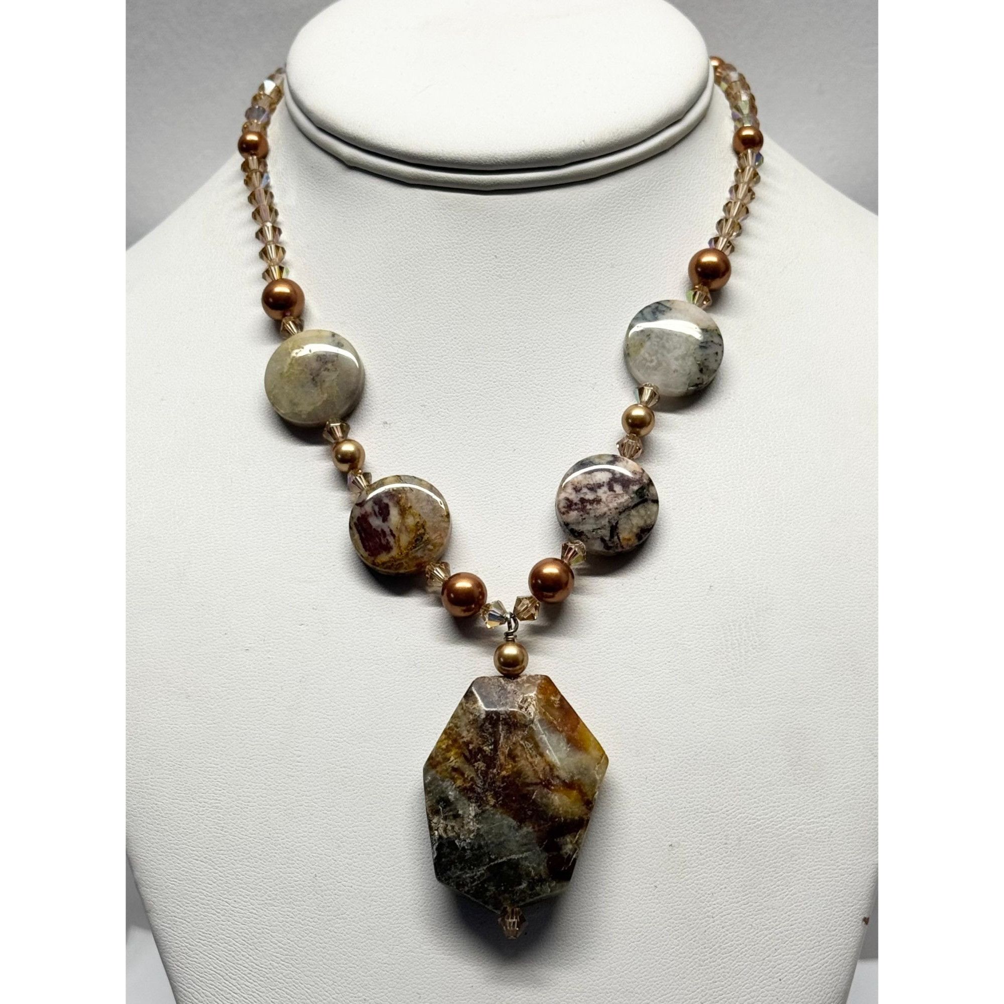 Vintage Vintage crystal stone beaded pendant necklace Size ONE SIZE - 2 Thumbnail