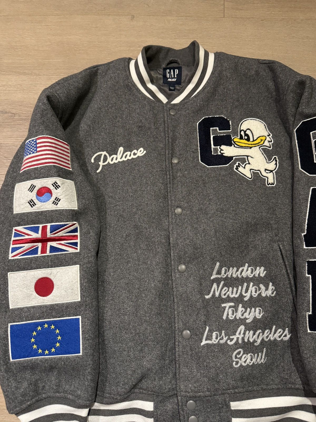 Gap × Palace Palace Gap Varsity Jacket Size US XL / EU 56 / 4 - 4 Thumbnail