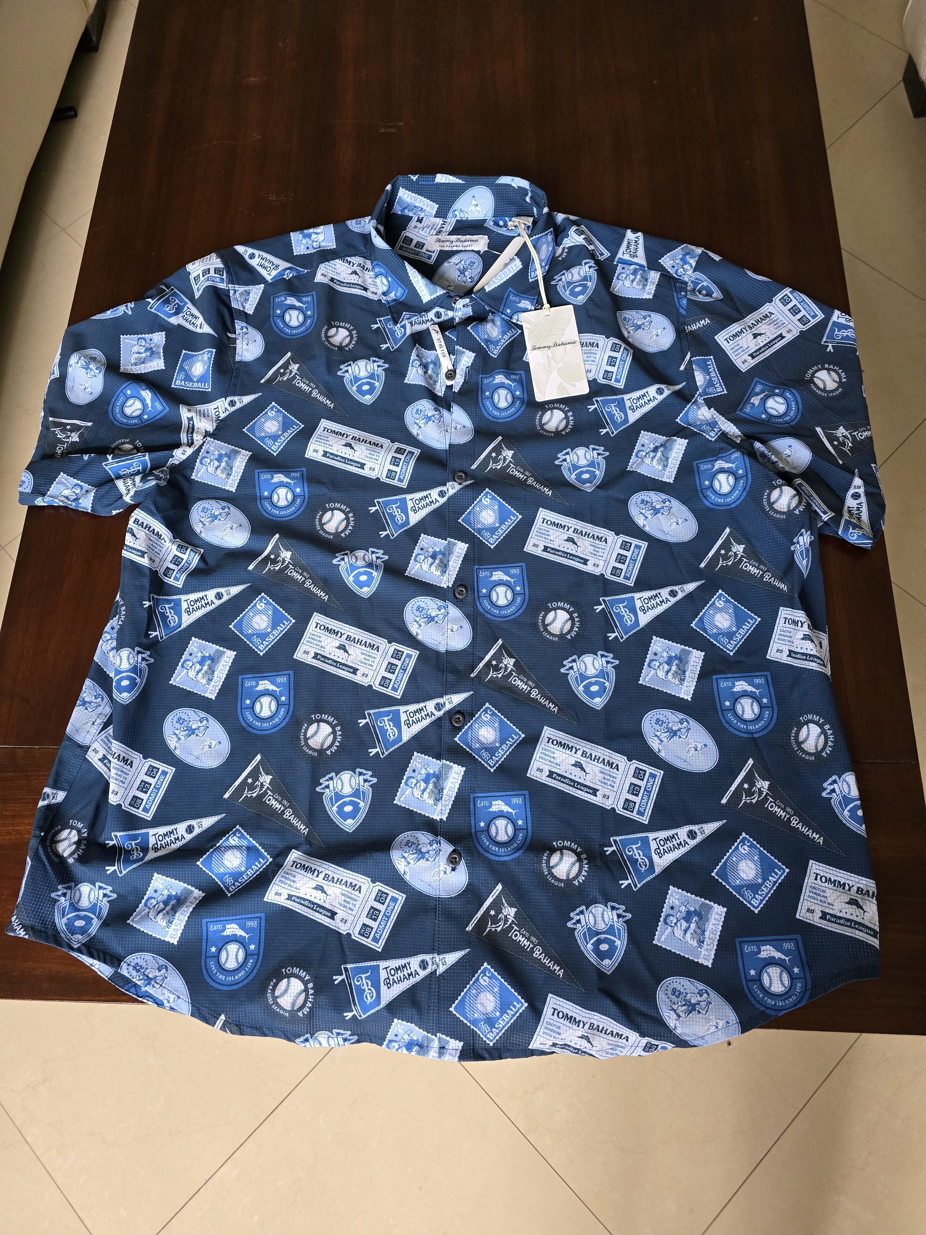 Tommy Bahama Tommy Bahama Baseball Paradise League Button Up Shirt New Size US XXL / EU 58 / 5 - 1 Thumbnail