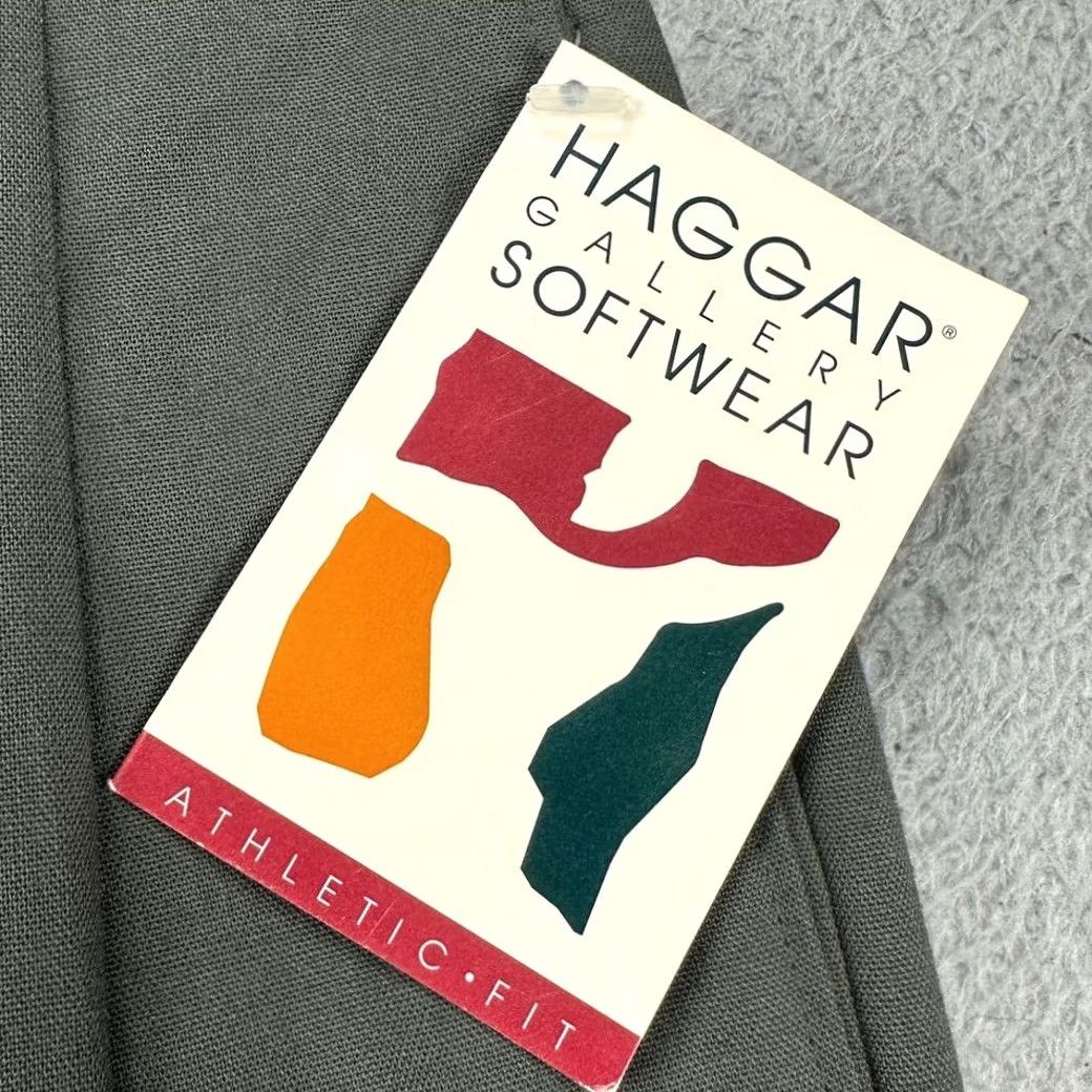 Haggar VINTAGE? No. Haggar Dress Pants Mens 34X34 Dark Grey Gallery Soft Wear Pleated Straight NEW Size US 34 / EU 50 - 2 Thumbnail