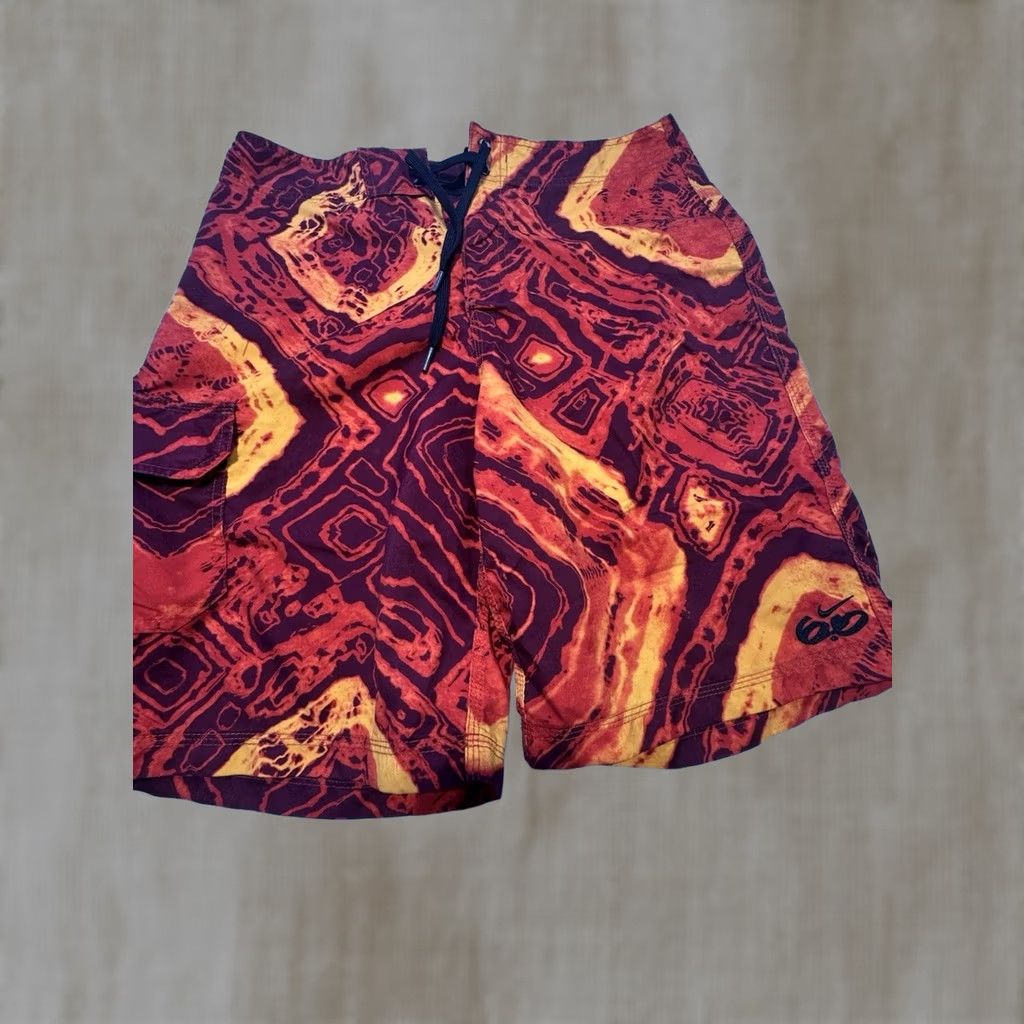Nike Nike Board Shorts Mens 34 Red Orange Yellow Swim Trunks 6.0 Tie Front EUC Size US 34 / EU 50 - 1 Thumbnail