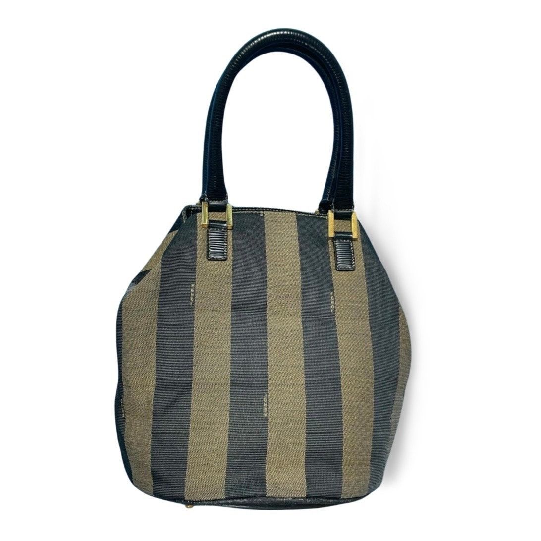 Fendi Vintage FENDI pecan stripe jacquard fabric tote bag, handbag Size ONE SIZE - 2 Thumbnail