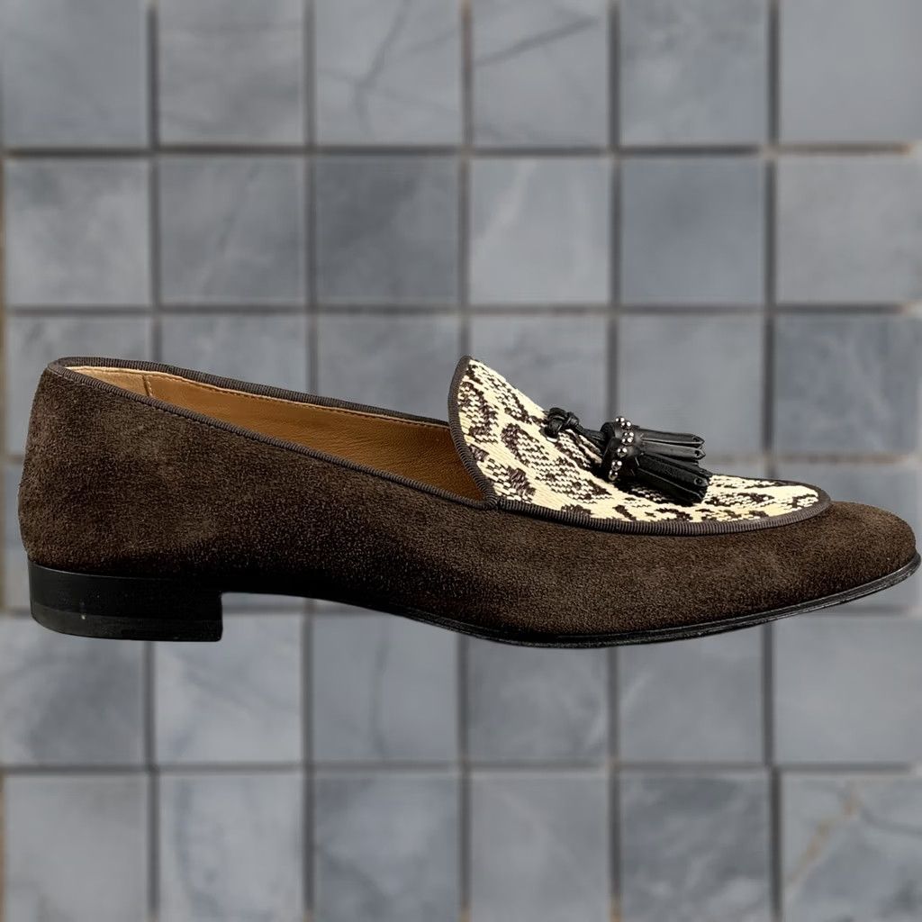 Christian Louboutin CHRISTIAN LOUBOUTIN Size 9 Brown Beige Mixed Materials Woven Tassels Loafers Men Size US 9 / EU 42 - 1 Thumbnail