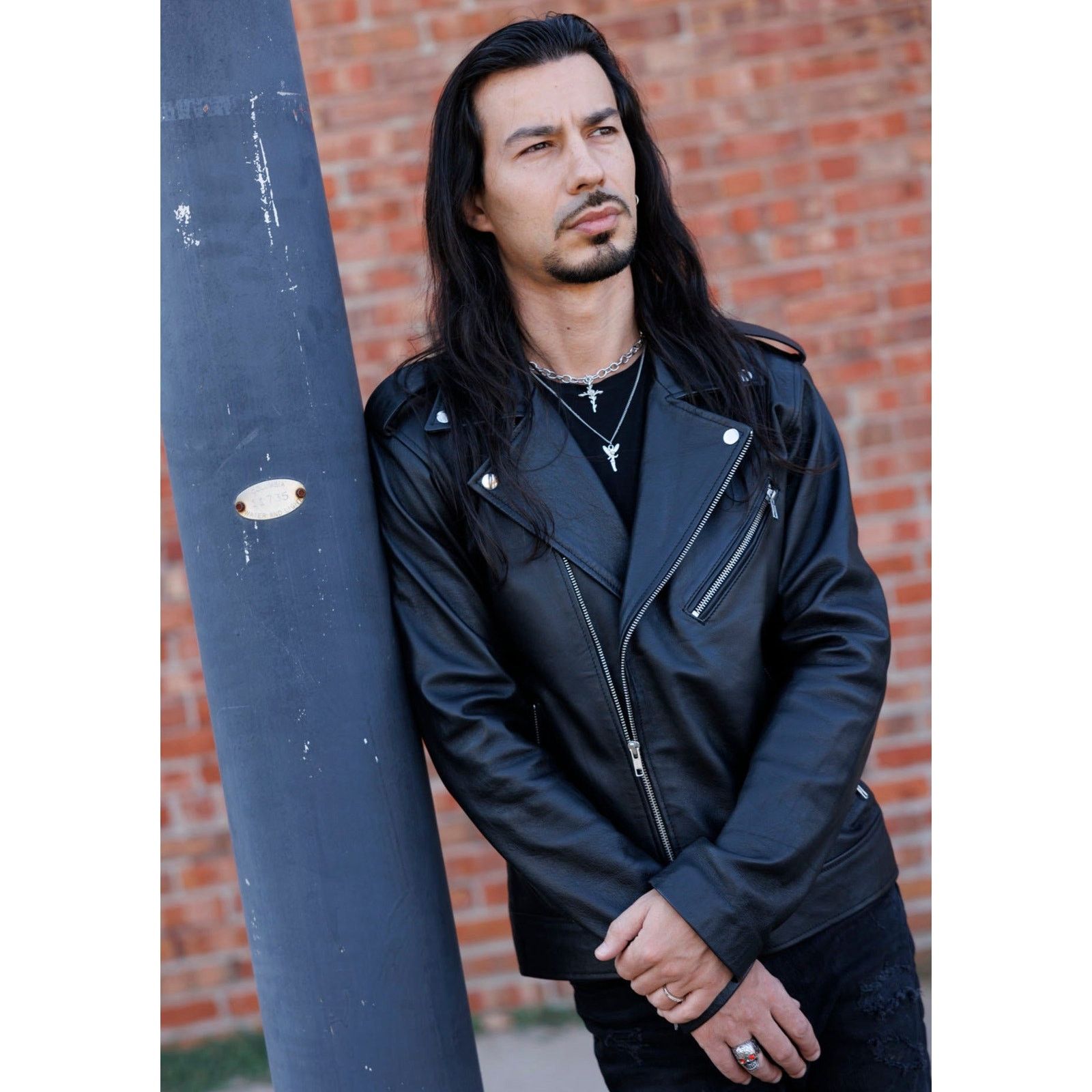 & Other Stories Marco Leather Moto Biker Jacket Size US L / EU 52-54 / 3 - 13 Thumbnail