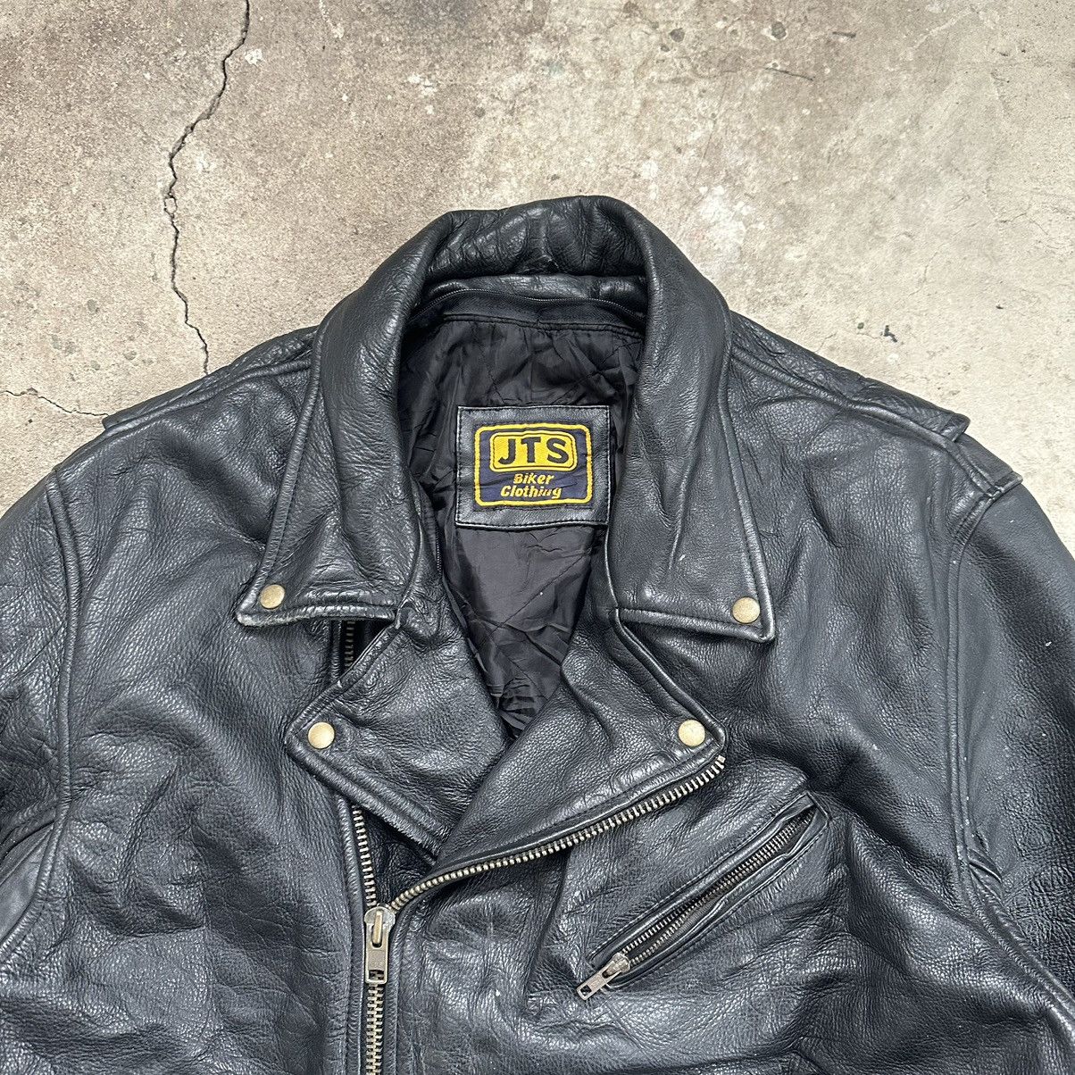 Genuine Leather Vintage Leather moto biker Jacket y2k jacket Size US XXL / EU 58 / 5 - 6 Thumbnail
