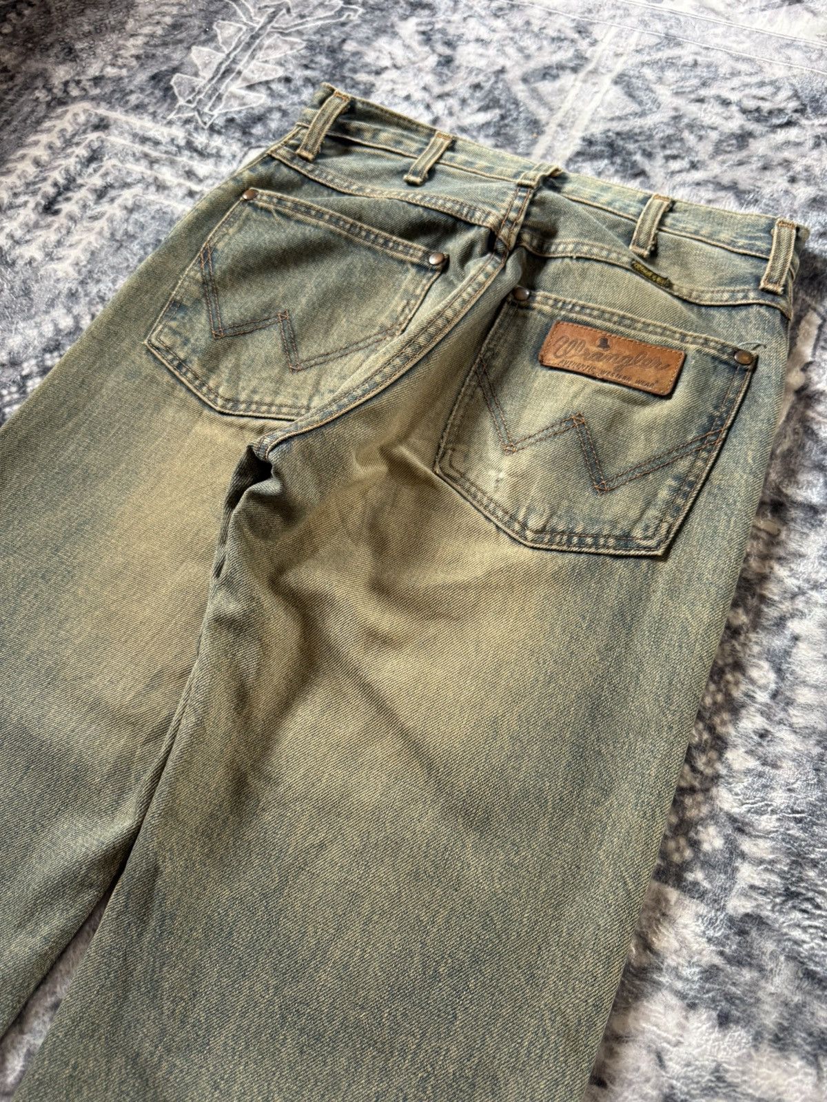 Japanese Brand Vintage Wrangler Earthy Mud Wash Selvedge Straight Jeans Size US 28 / EU 44 - 12 Thumbnail