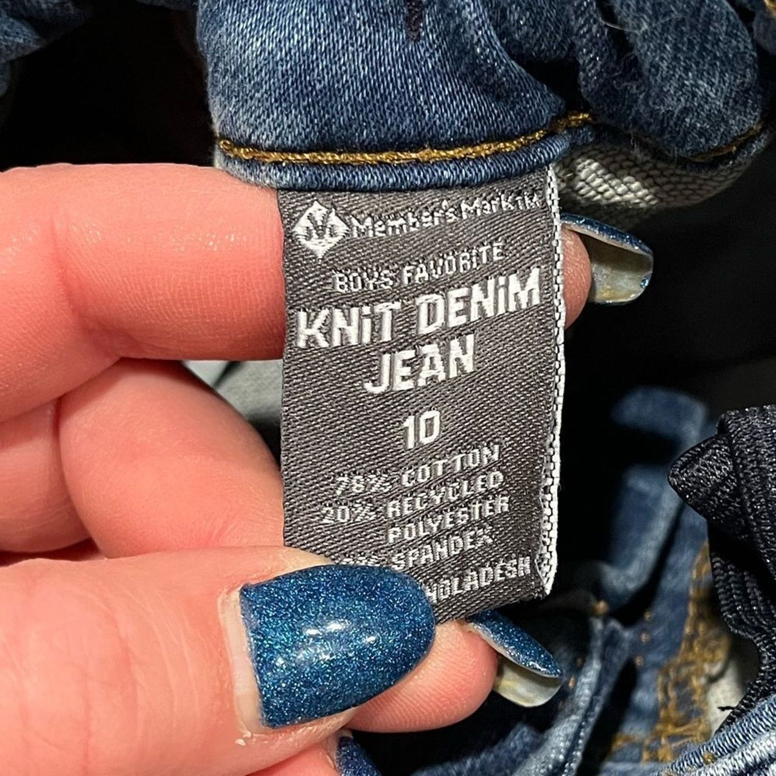 Vintage Members Mark Boys Favorite Knit Denim Jeans Slim Fit Size 10 Size 32" / US 10 / IT 46 - 4 Thumbnail
