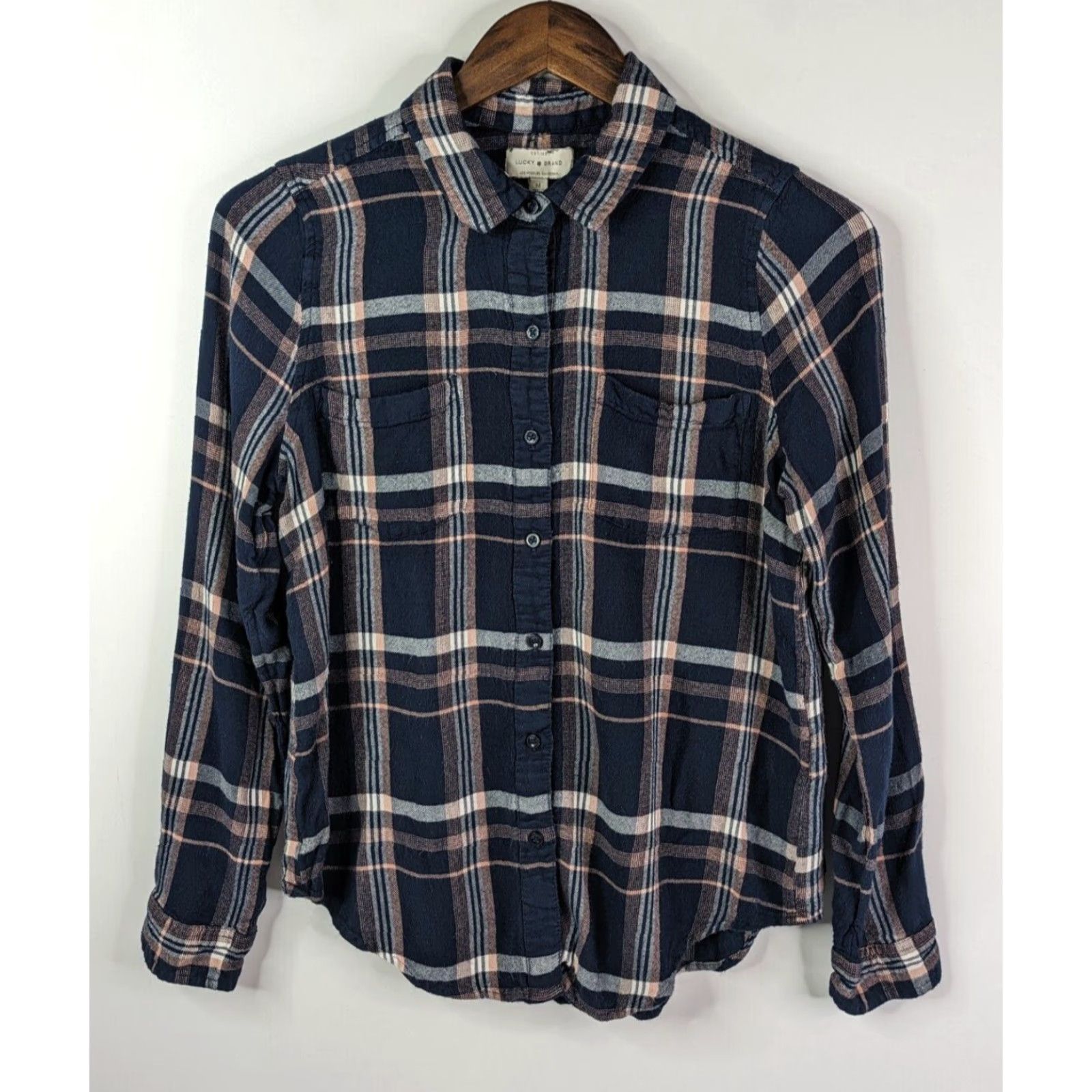 Lucky Brand Lucky Brand Shirt Medium Womens Plaid Flannel Button Basic Lightweight 7WP4103 Size M / US 6-8 / IT 42-44 - 2 Thumbnail