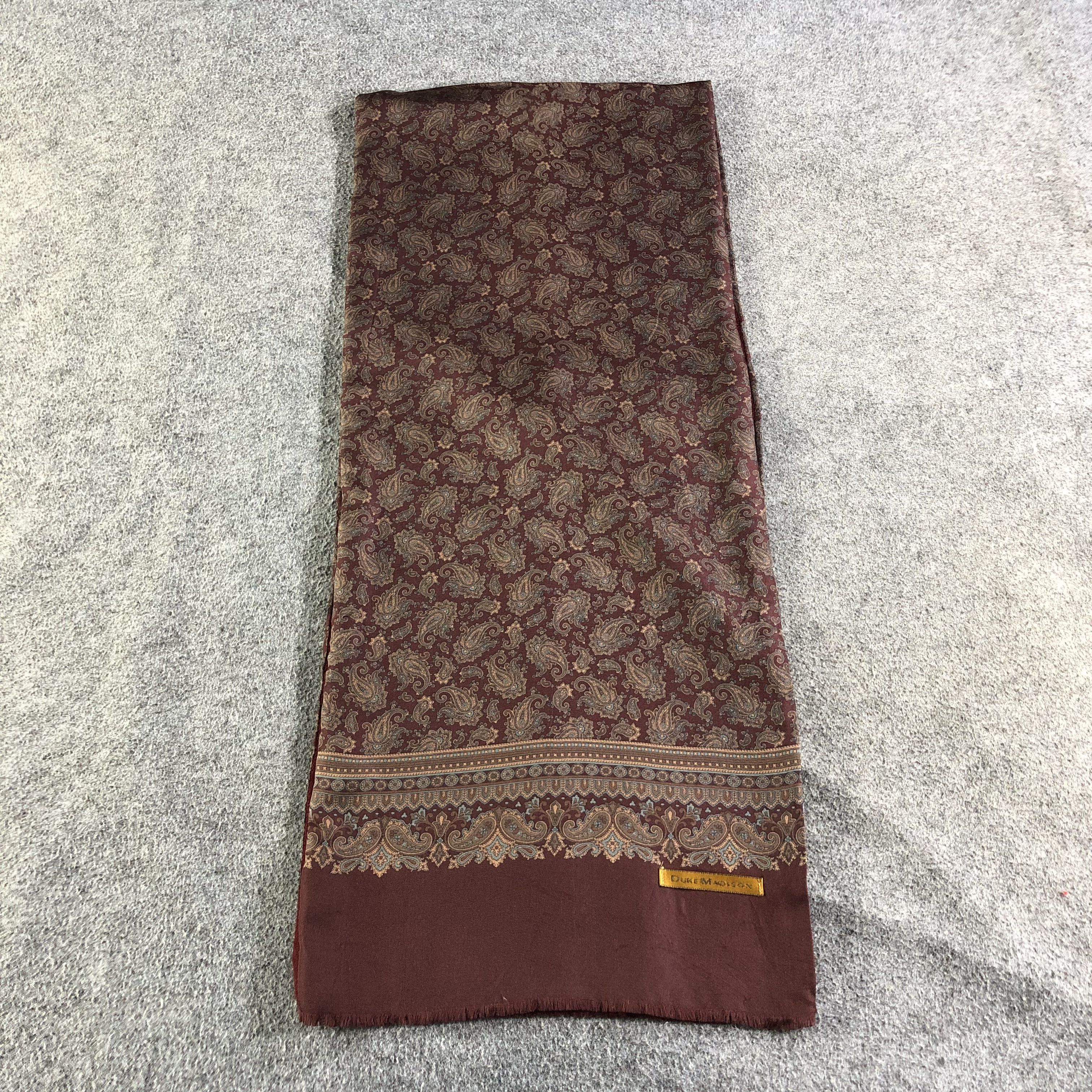 Japanese Brand Duke Madison Silk Wool Paisley Scarf Muffler V1810 Size ONE SIZE - 2 Thumbnail