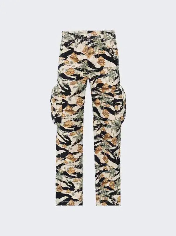 Amiri o1mle0326 Repeat Palm Baggy M65 Cargo Pants in Multicolor Size US 38 / EU 54 - 1 Thumbnail
