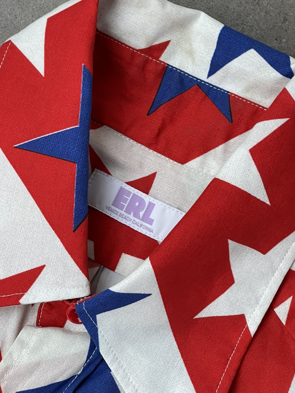 ERL !DS! FW22 ERL Star Print White Blue Red Shirt Size US M / EU 48-50 / 2 - 17 Thumbnail