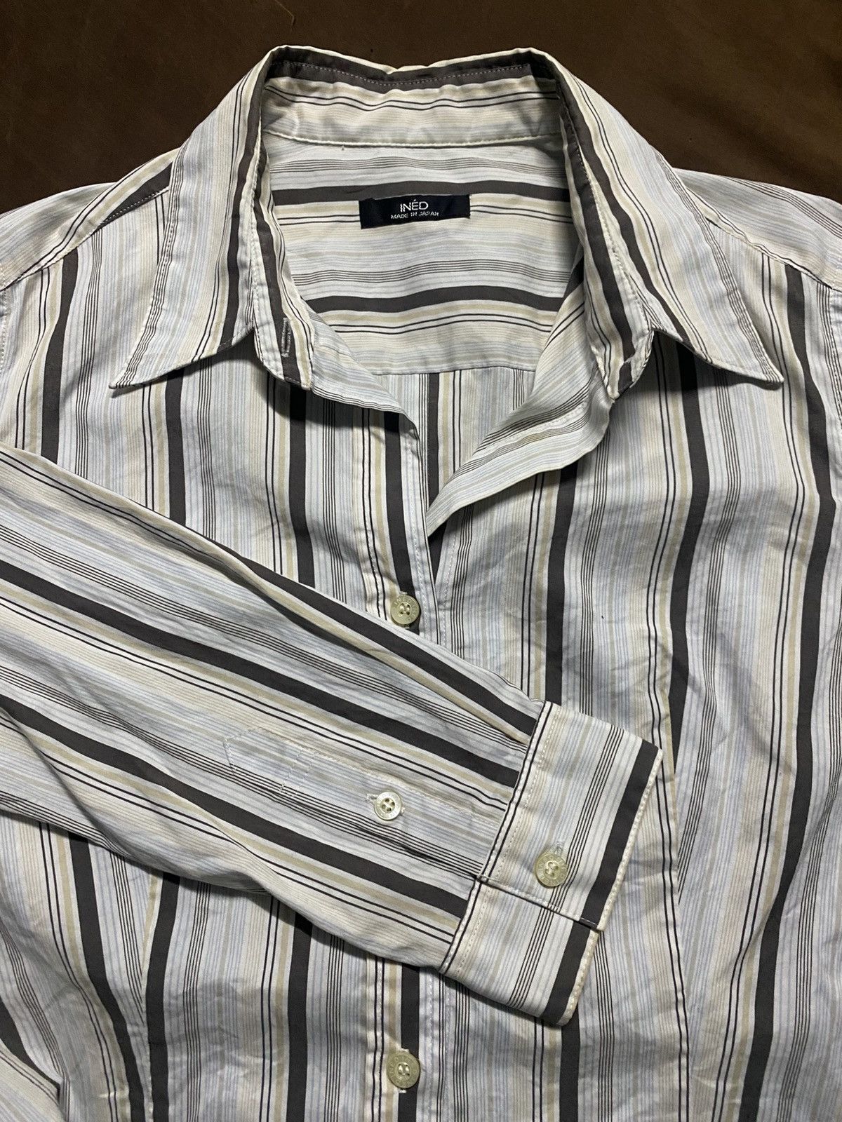 Yohji Yamamoto Ined Yohji Yamamoto Vertical Stripe Shirts Size S / US 4 / IT 40 - 4 Thumbnail