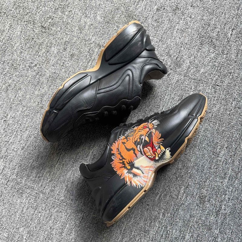 Gucci Gucci Rhyton Tiger Print Black Sneakers - Size US 8 / EU 41 - 7 Thumbnail