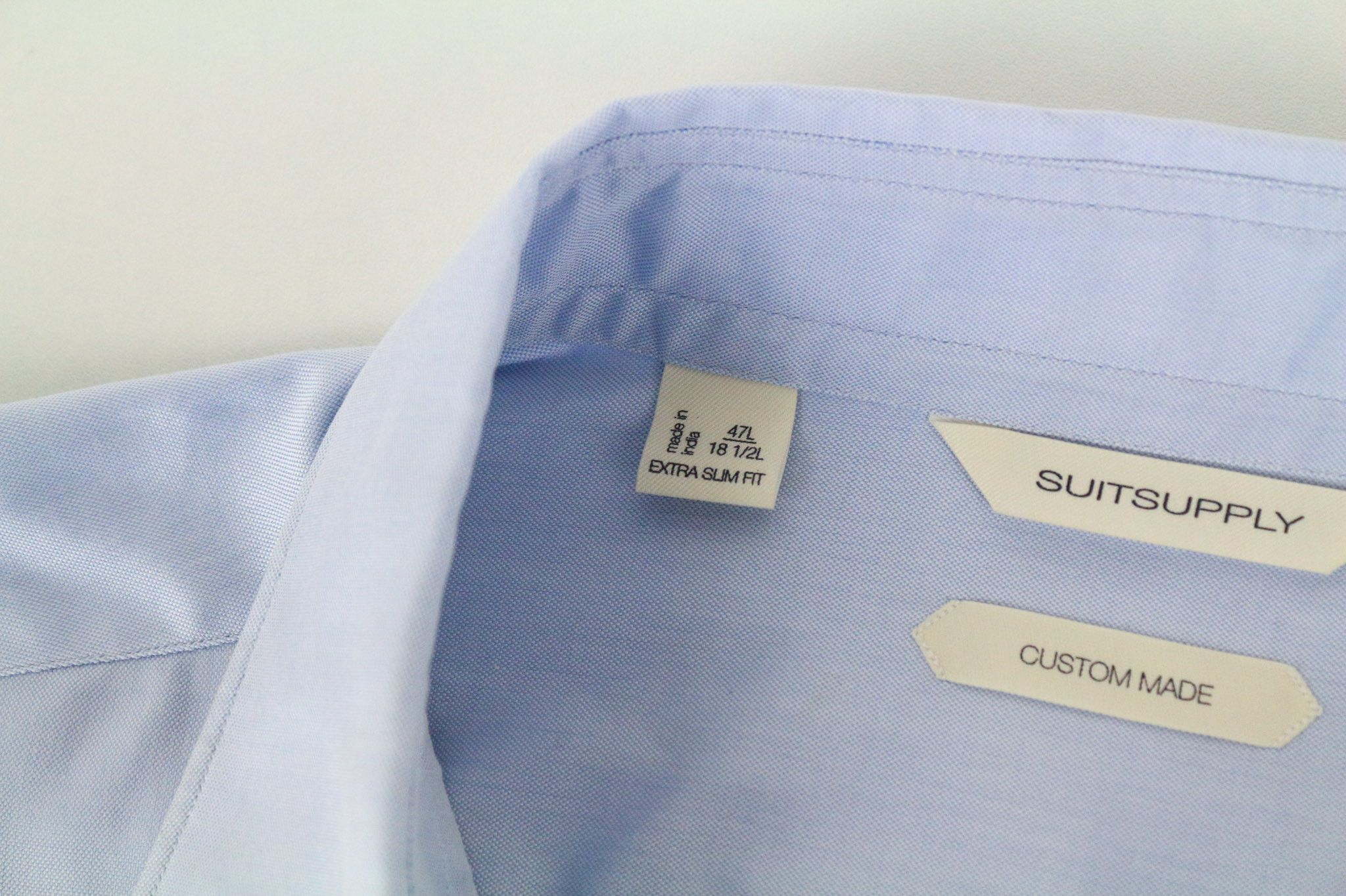 Suitsupply 47L/18 1/2L Extra Slim Blue Cotton Twill 72681 Size 46R - 5 Thumbnail