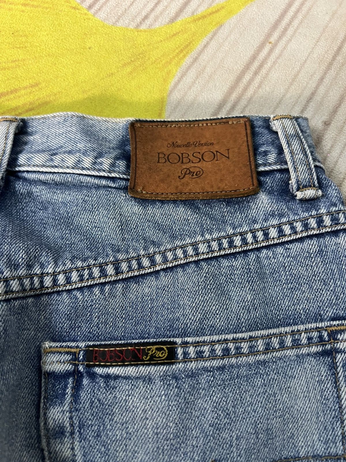 Japanese Brand 💥90’s Vintage Bobson Pro Distress Light Wash Jean Size US 28 / EU 44 - 18 Thumbnail