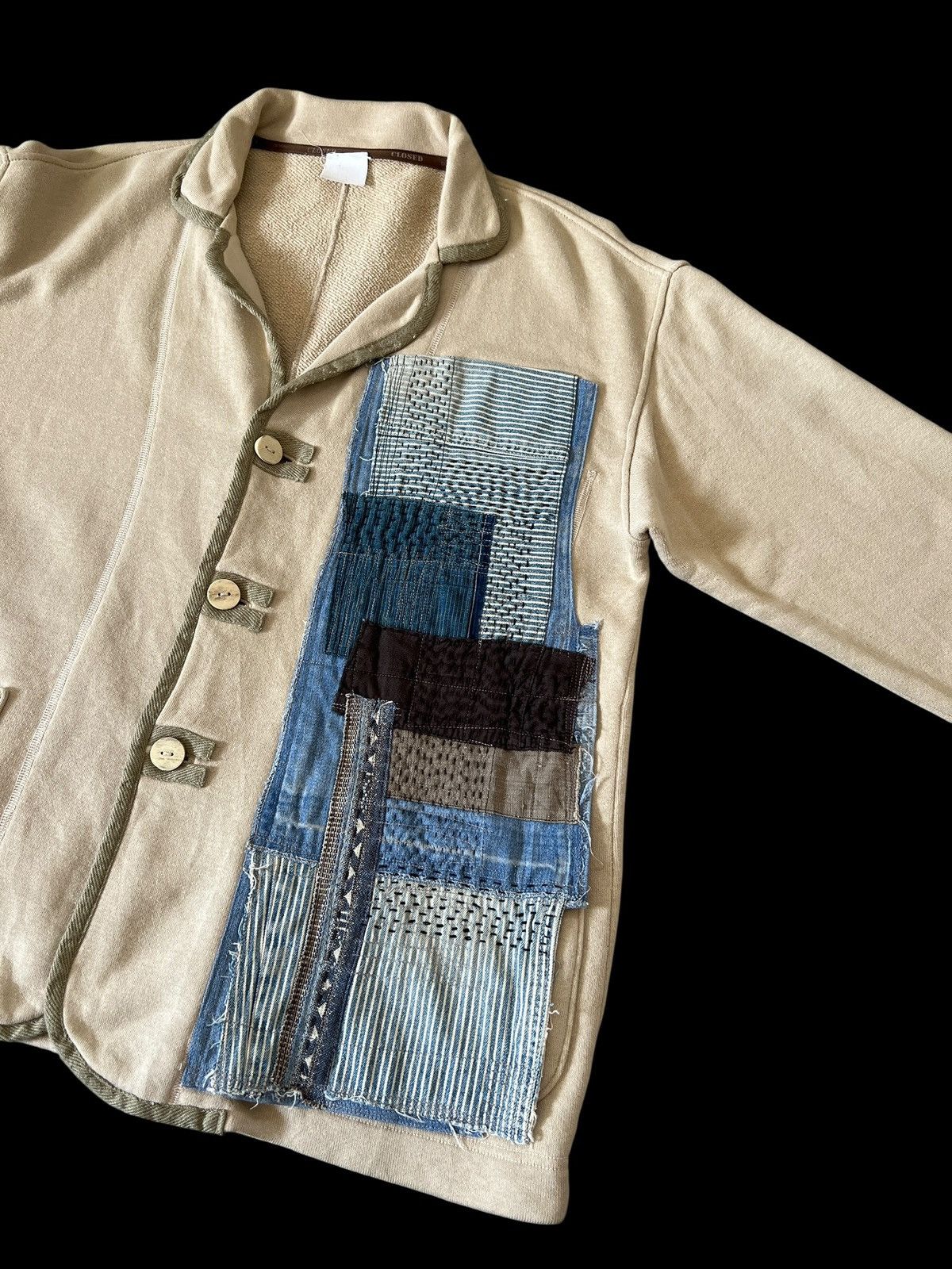 Marithe + Francois Girbaud Vintage Closed MFG Custom Sashiko Stitching Cardigan Size US L / EU 52-54 / 3 - 14 Thumbnail
