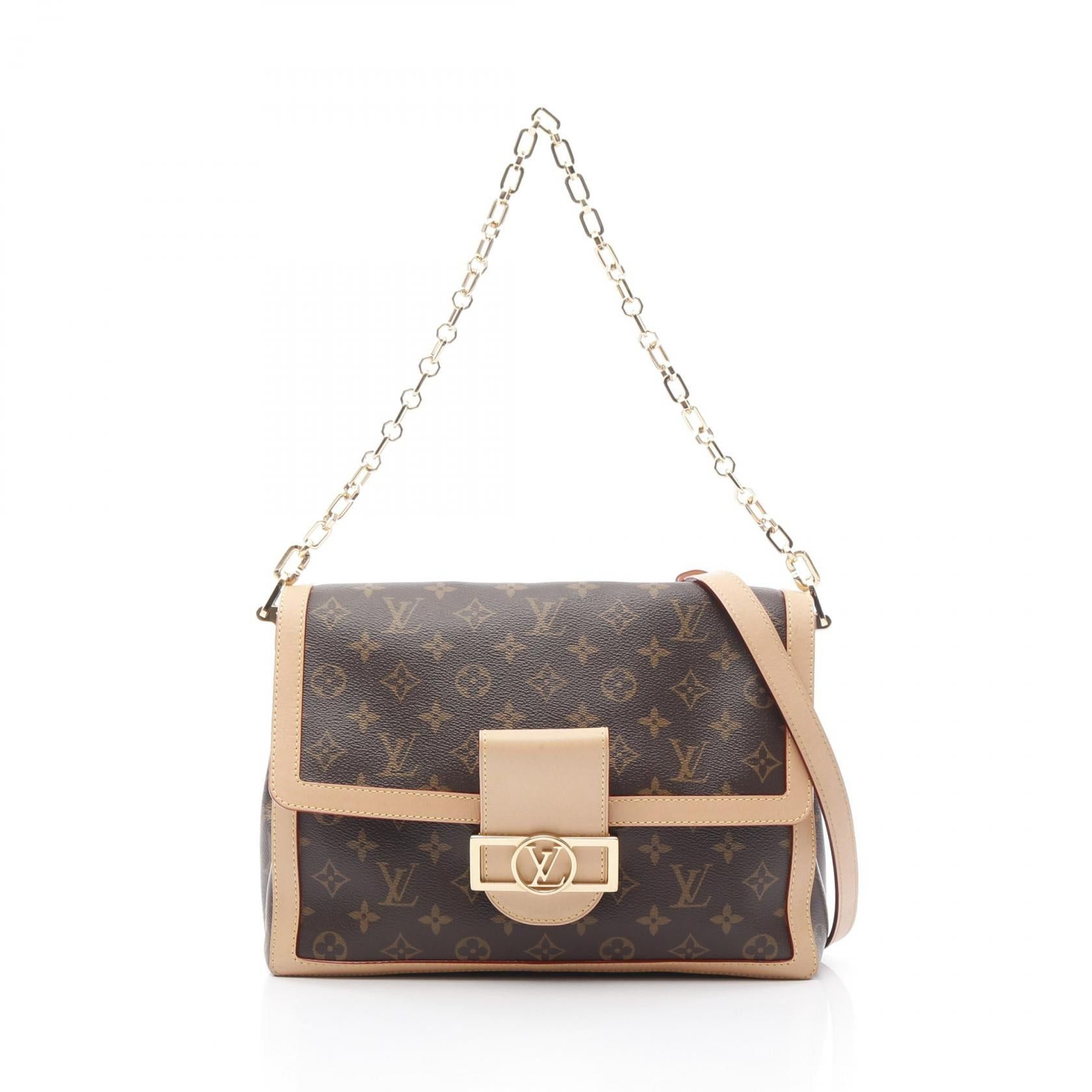 Louis Vuitton Louis Vuitton Dauphine Soft Gm Monogram Chain Shoulder Bag Leather Brown Size ONE SIZE - 1 Thumbnail