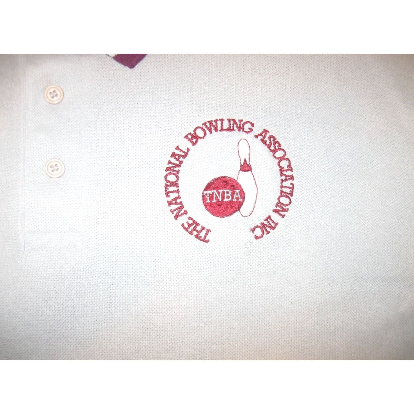 Vintage vintage THE NATIONAL BOWLING Association Polo Shirt Men's XL (slim) PINS STRIKE Size US XL / EU 56 / 4 - 3 Thumbnail
