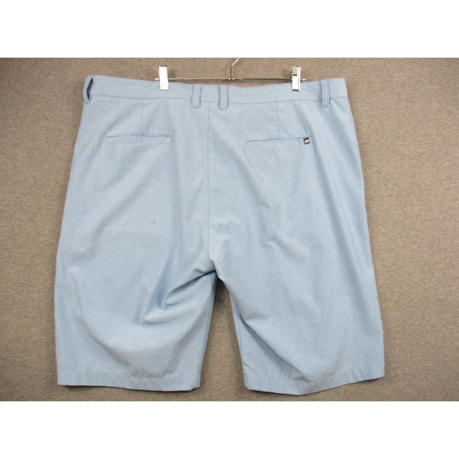 TravisMathew Travis Mathew Shorts Men's 42 Blue Stripe Chino Golf Stretch Casual 5-Pocket Regular Belt Loops Blue Mens Size US 42 / EU 58 - 5 Thumbnail