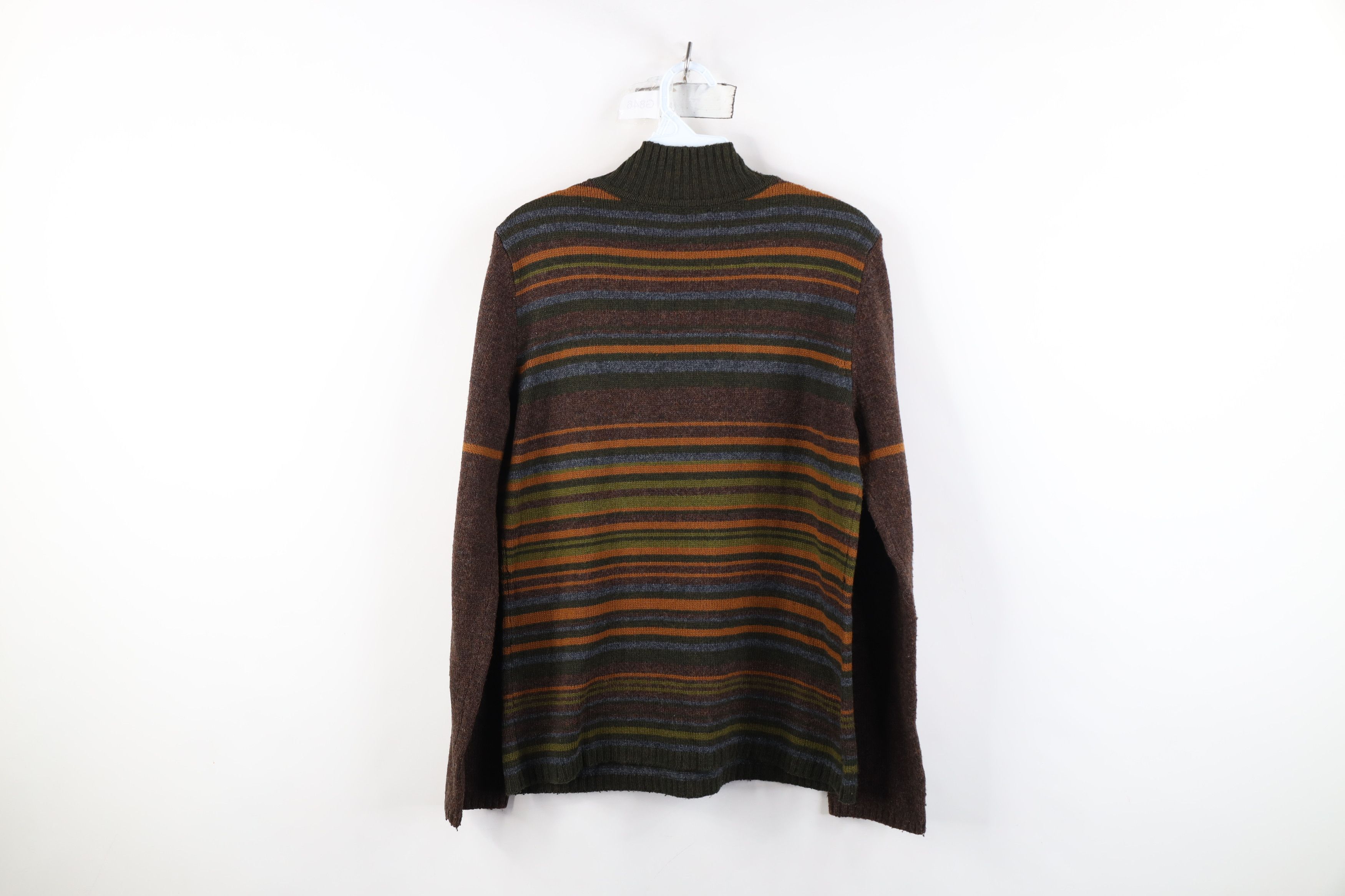 Vintage Vintage 90s Streetwear Striped Earth Tone Wool Knit Sweater Size M / US 6-8 / IT 42-44 - 7 Thumbnail