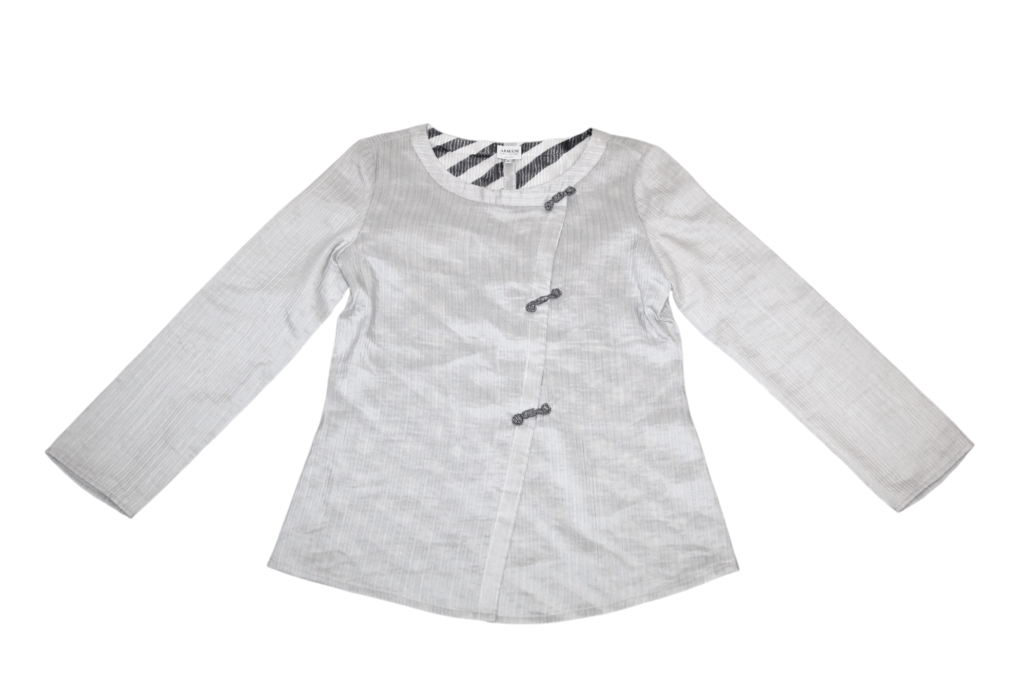 Armani Collezioni 2005 Giorgio Armani Collezioni boat-neck asymmetrical Jacket Size M / US 6-8 / IT 42-44 - 5 Thumbnail