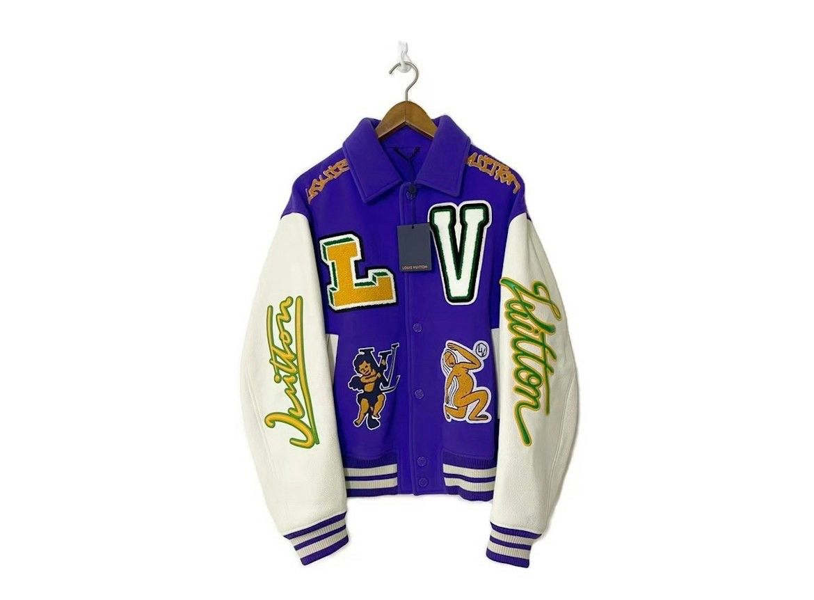 Louis Vuitton Purple frog leather varsity jacket Size US M / EU 48-50 / 2 - 1 Thumbnail