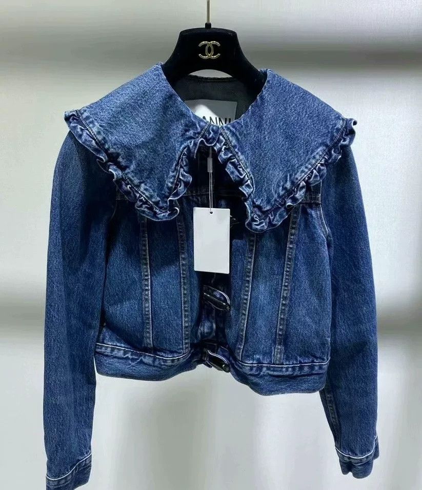 Ganni Ganni Short Denim Jacket Size XXS / US 00 / IT 34 - 1 Thumbnail