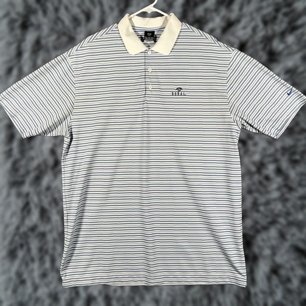 Nike Nike Dri-FIT Doral Polo Shirt Mens 2XL Blue White Striped Short Sleeve Golf Shirt Size US XXL / EU 58 / 5 - 1 Thumbnail