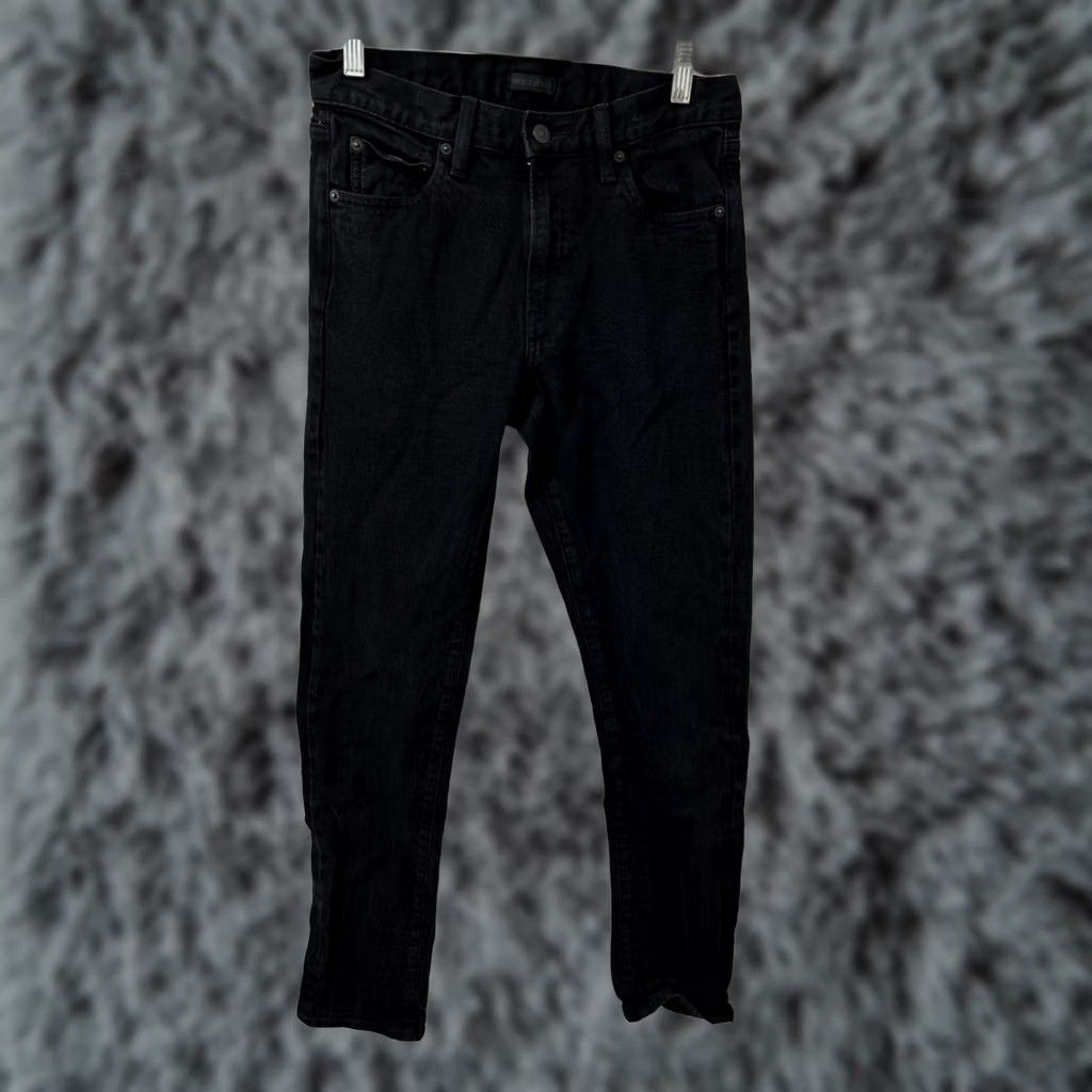 Uniqlo Uniqlo Selvedge Jeans Mens Black Slim Straight Kaihara Stretch Denim 29x32 Size US 29 - 1 Thumbnail