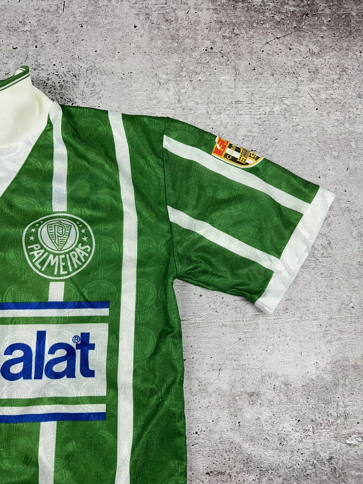 Vintage 1993/94 Rhumell Palmeiras #10 Match Worn Home Jersey Size US L / EU 52-54 / 3 - 2 Thumbnail