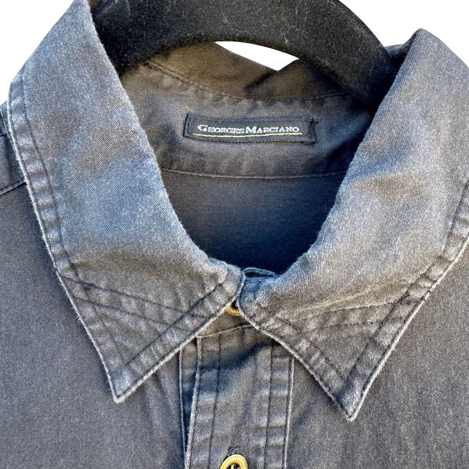 Georges Marciano Georges Marciano Vintage Mens M Charcoal Long Sleeve Button Size US M / EU 48-50 / 2 - 7 Thumbnail