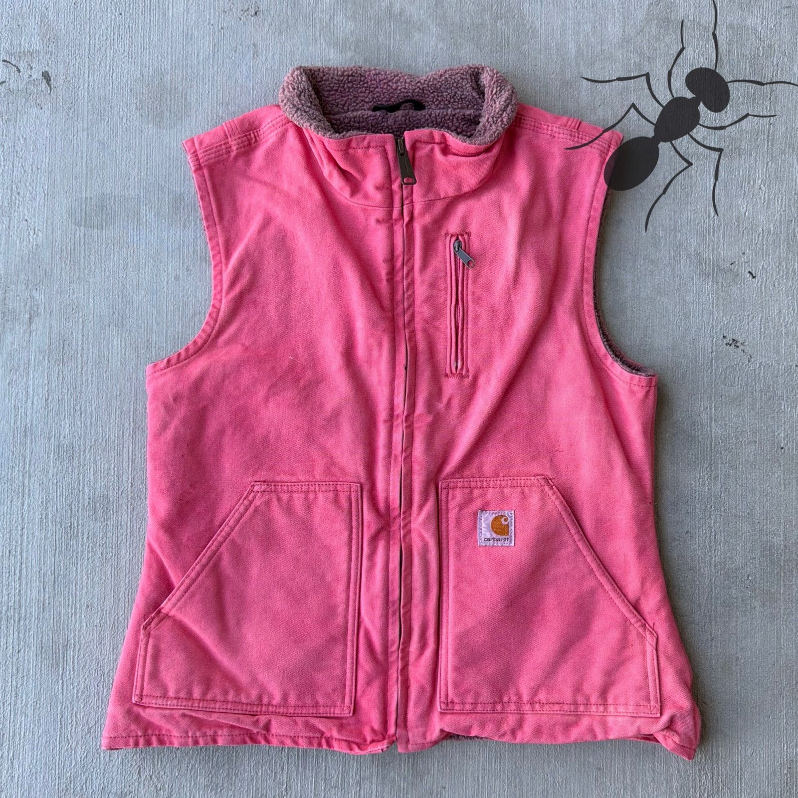 Carhartt × Vintage Vintage Y2K Carhartt WOMENS WV001 SBT pink Sherpa work vest Size US XS / EU 42 / 0 - 1 Thumbnail