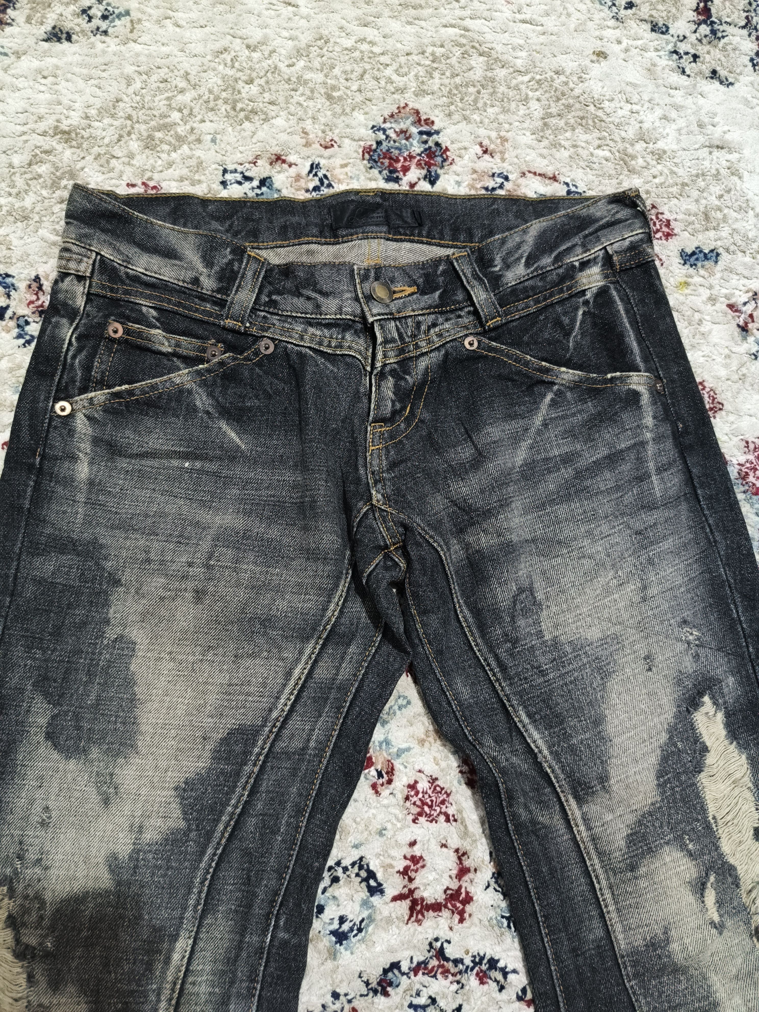 If Six Was Nine Jackrose Low-Rise Flared Jeans Distressed Black Size 31" - 3 Thumbnail