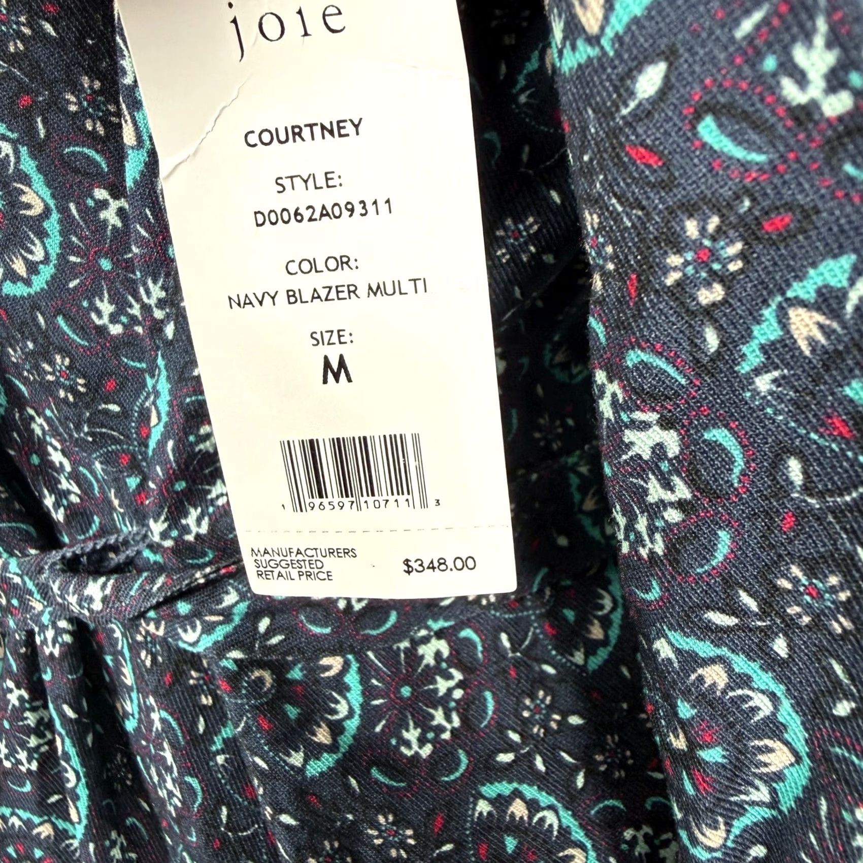 Joie Joie Floral Rayon A-Line Dress Women Medium Blue Long Sleeve Knee Length Casual Boho Vintage: N/A? Size M / US 6-8 / IT 42-44 - 4 Thumbnail