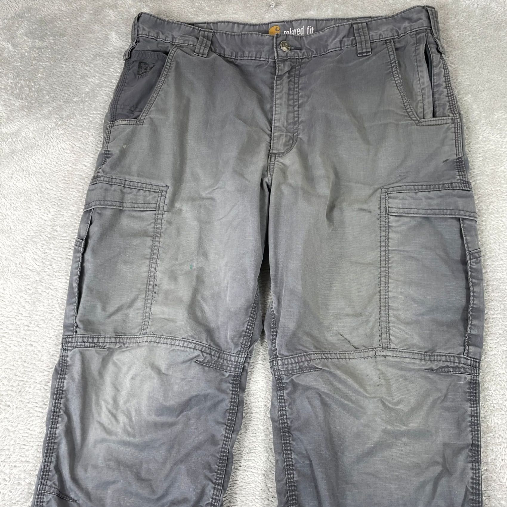 Carhartt VINTAGE Carhartt Cargo Pants Mens 38x30 Gray Force Extremes Ripstop Work Size US 36 / EU 52 - 3 Thumbnail