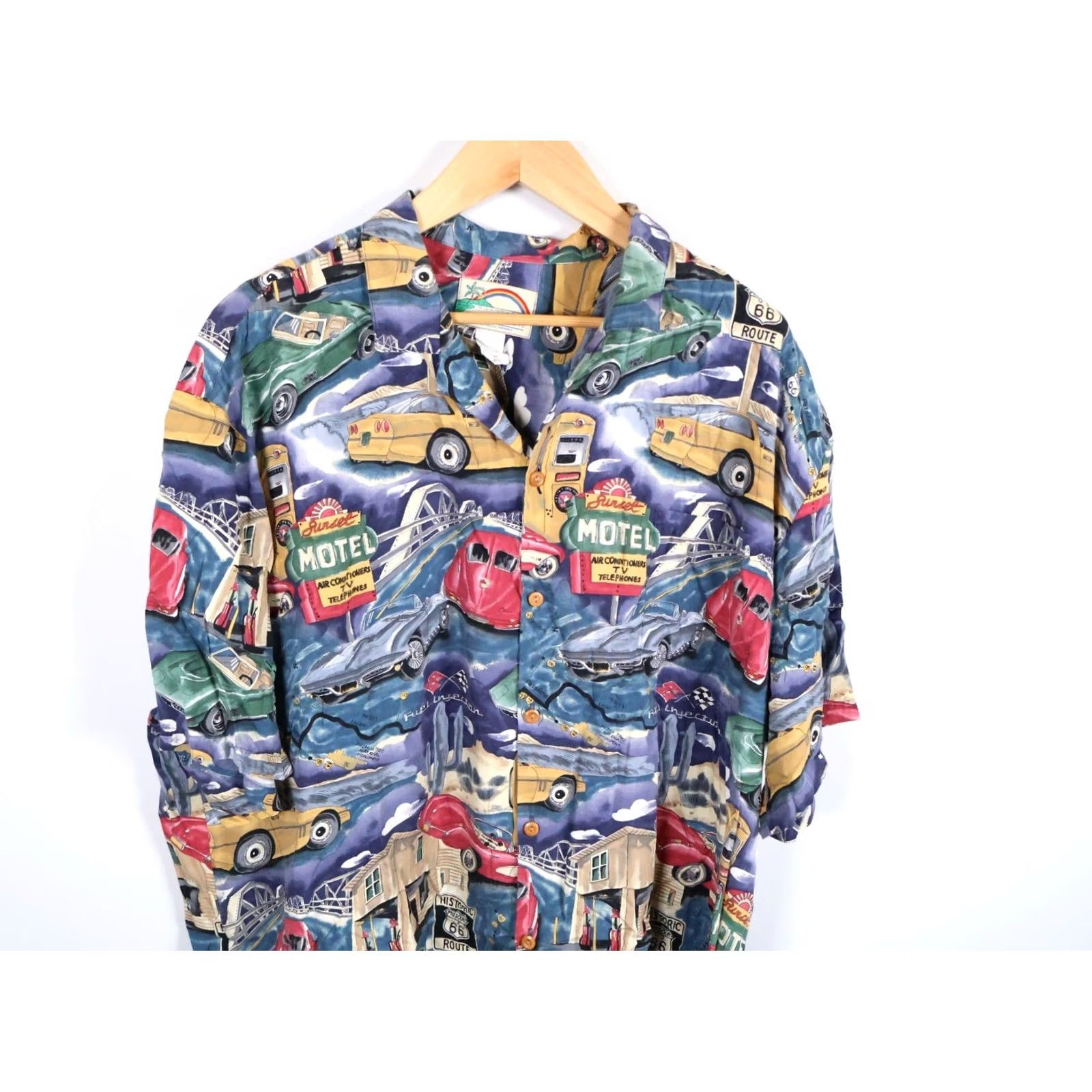 Paradise Found VTG Paradise Found Shirt Men's 3XL Multicolor Floral Short Sleeve Button-Up Hawaiian Cars Interstate Motels Size US XXL / EU 58 / 5 - 7 Thumbnail