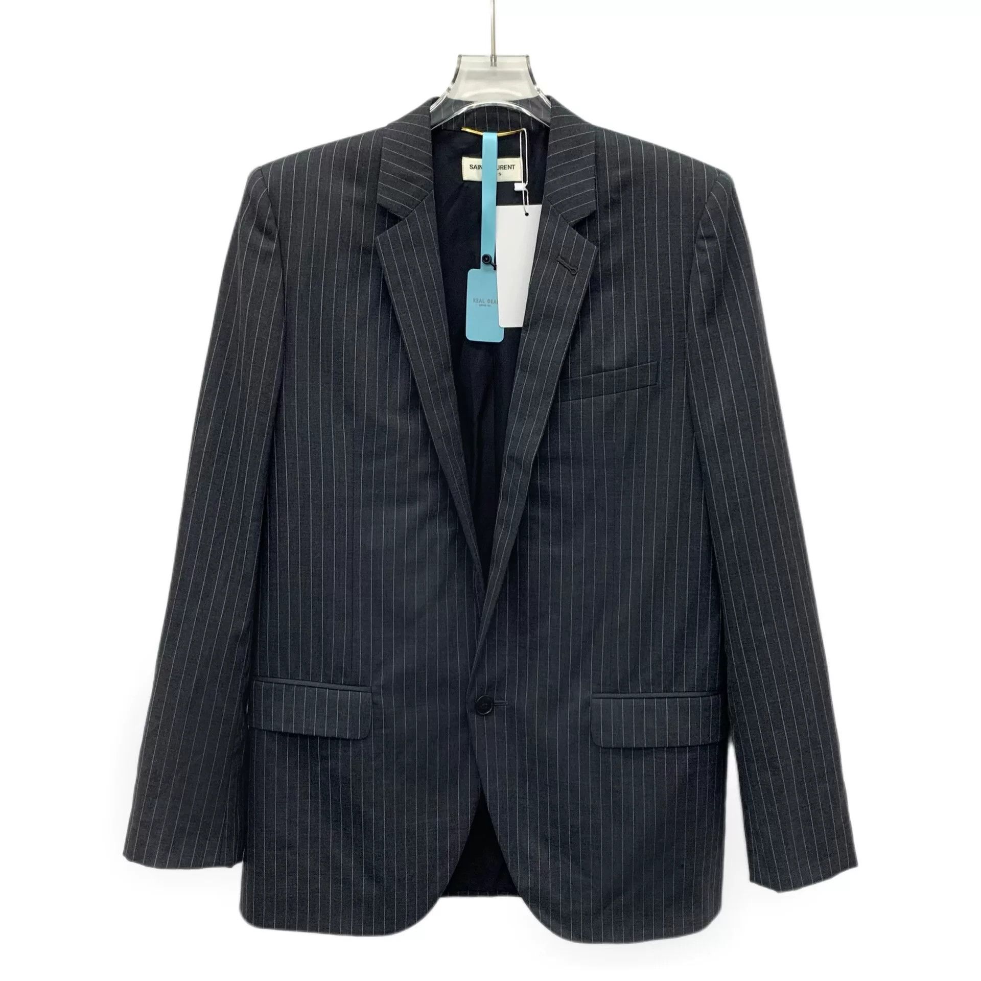 Saint Laurent Paris YSL Black Pinstriped Wool Blazer Size US S / EU 44-46 / 1 - 1 Thumbnail