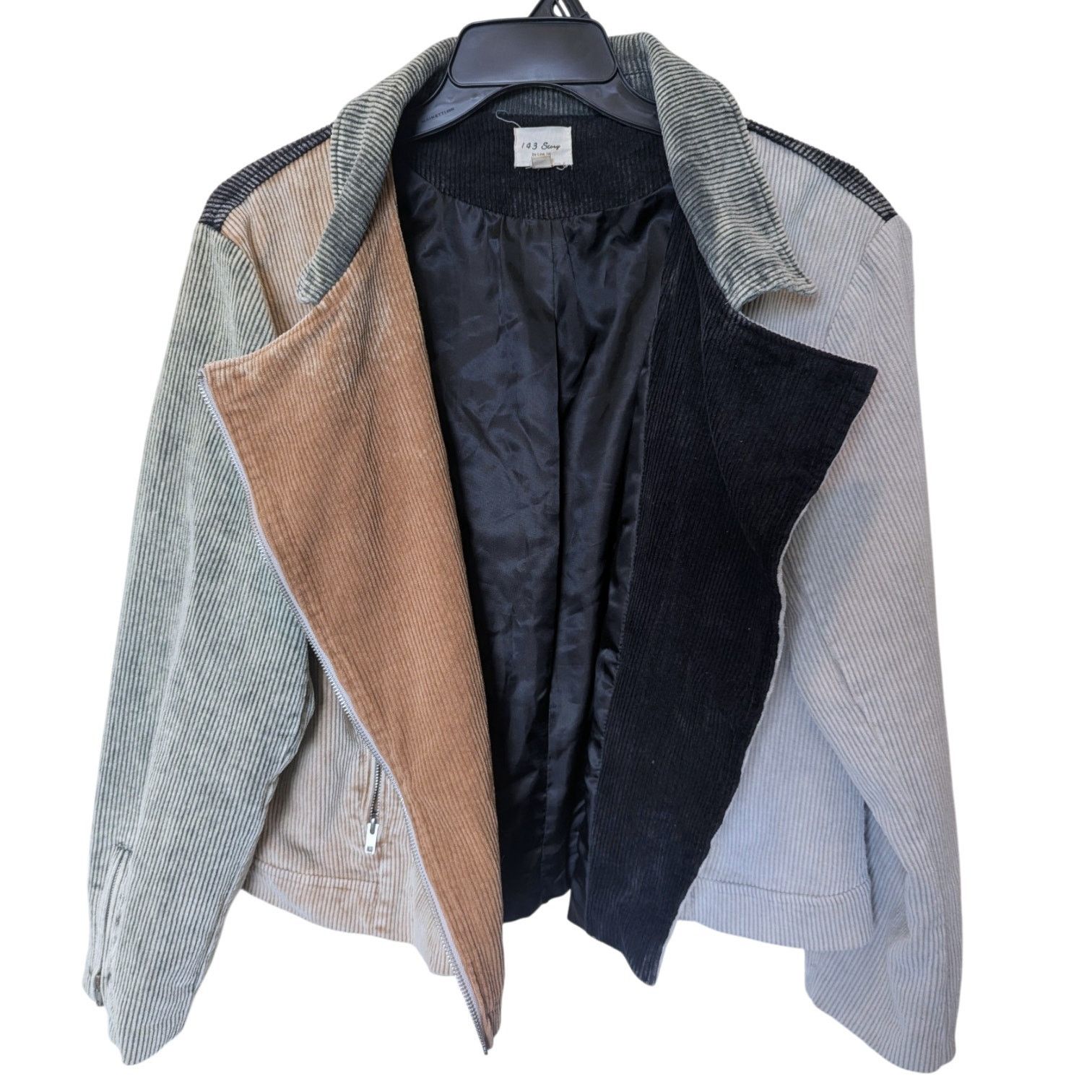 Other 1.4.3 Story by Line Up Multicolor Faded Corduroy Moto Jacket Size 3XL / US 20-22 - 2 Thumbnail