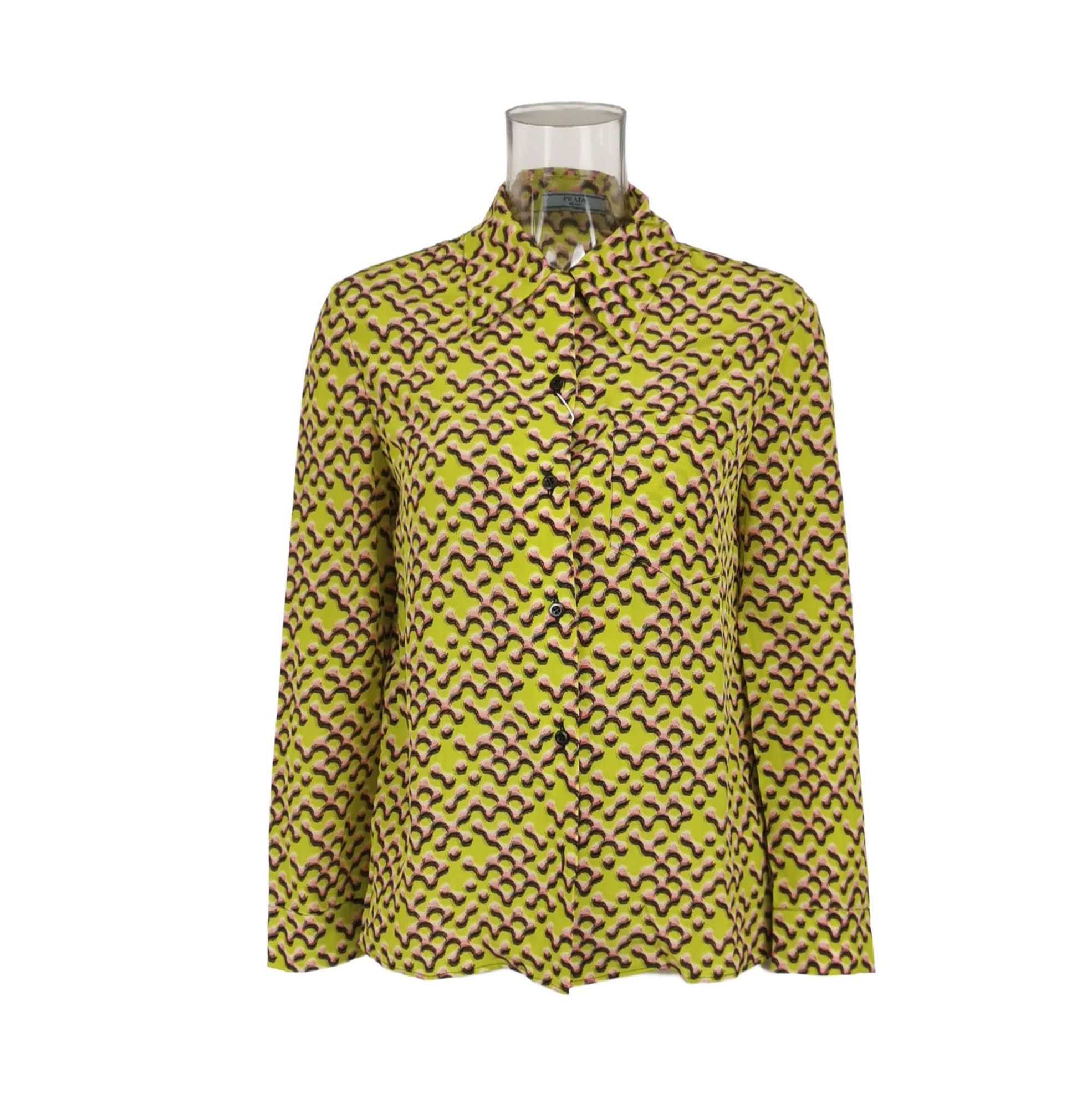 Prada Prada Silk Printed Button-Up Shirt 0089 Size S / US 4 / IT 40 - 1 Thumbnail