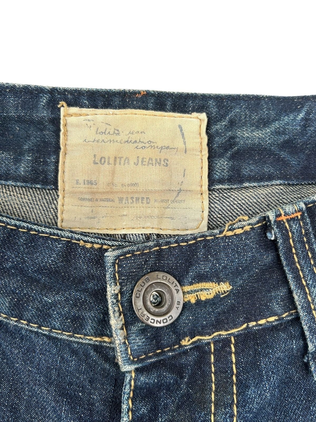 If Six Was Nine Lolita Buckle Back Japanese Brand Distressed Denim Jeans Size US 34 / EU 50 - 8 Thumbnail