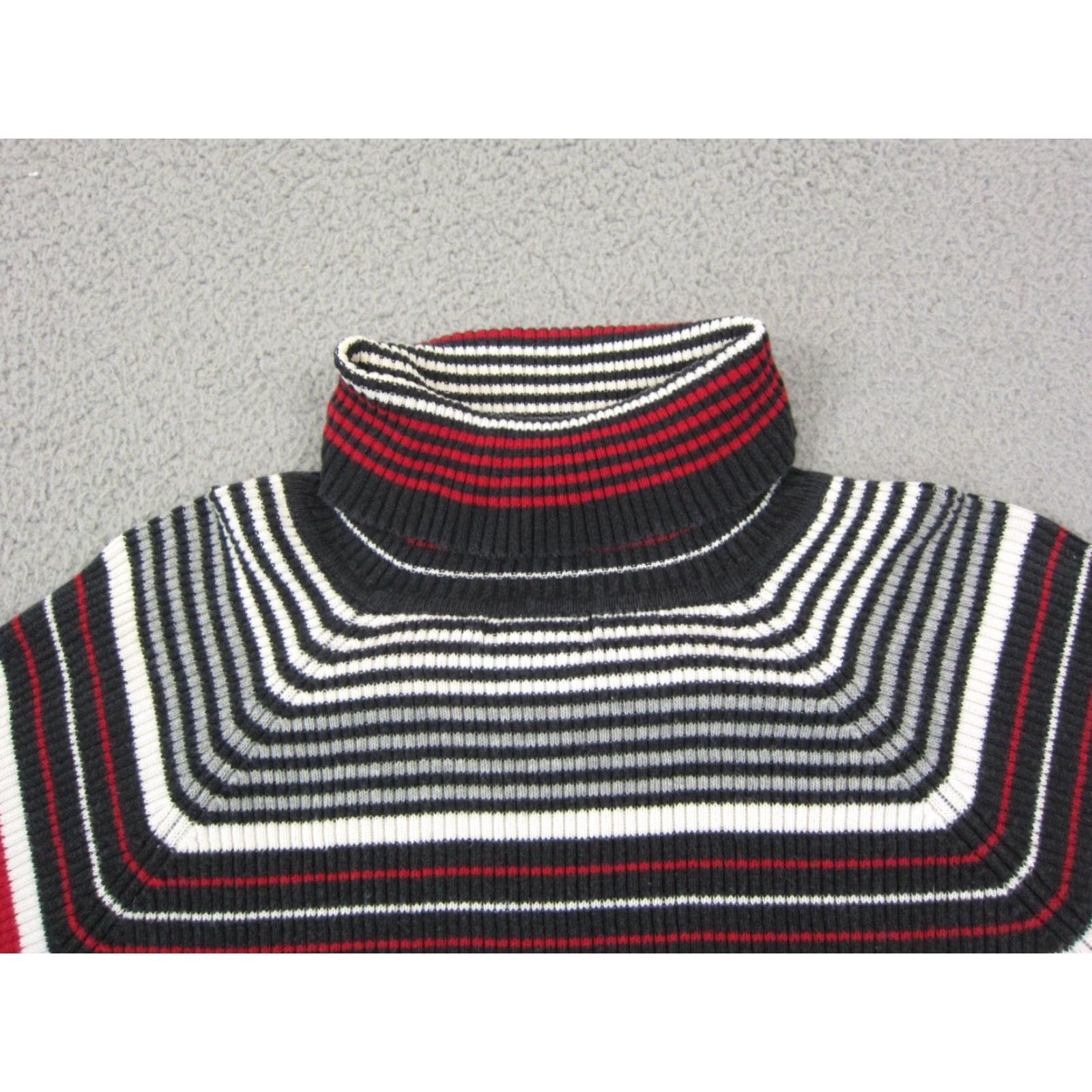 Vintage VINTAGE St. Johns Bay Turtleneck Shirt Womens M Black Striped 100% Cotton Knit Long Sleeve Fall Winter Spring 80s Womens Clothing Size M / US 6-8 / IT 42-44 - 2 Thumbnail