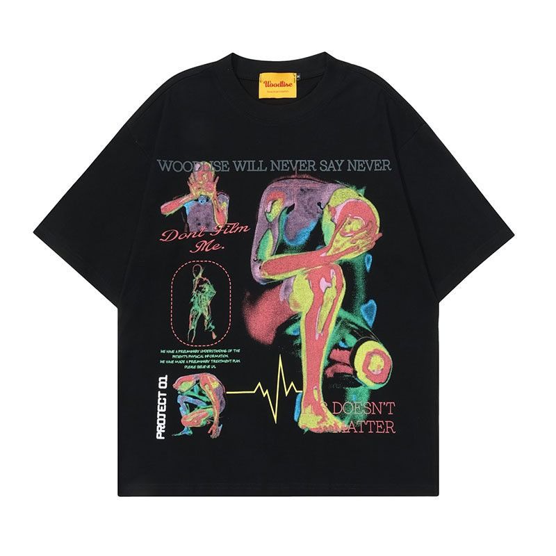 image of Tee Print Graphic Patchwork Short Sleeve T Shirt, Men's (Size Medium)