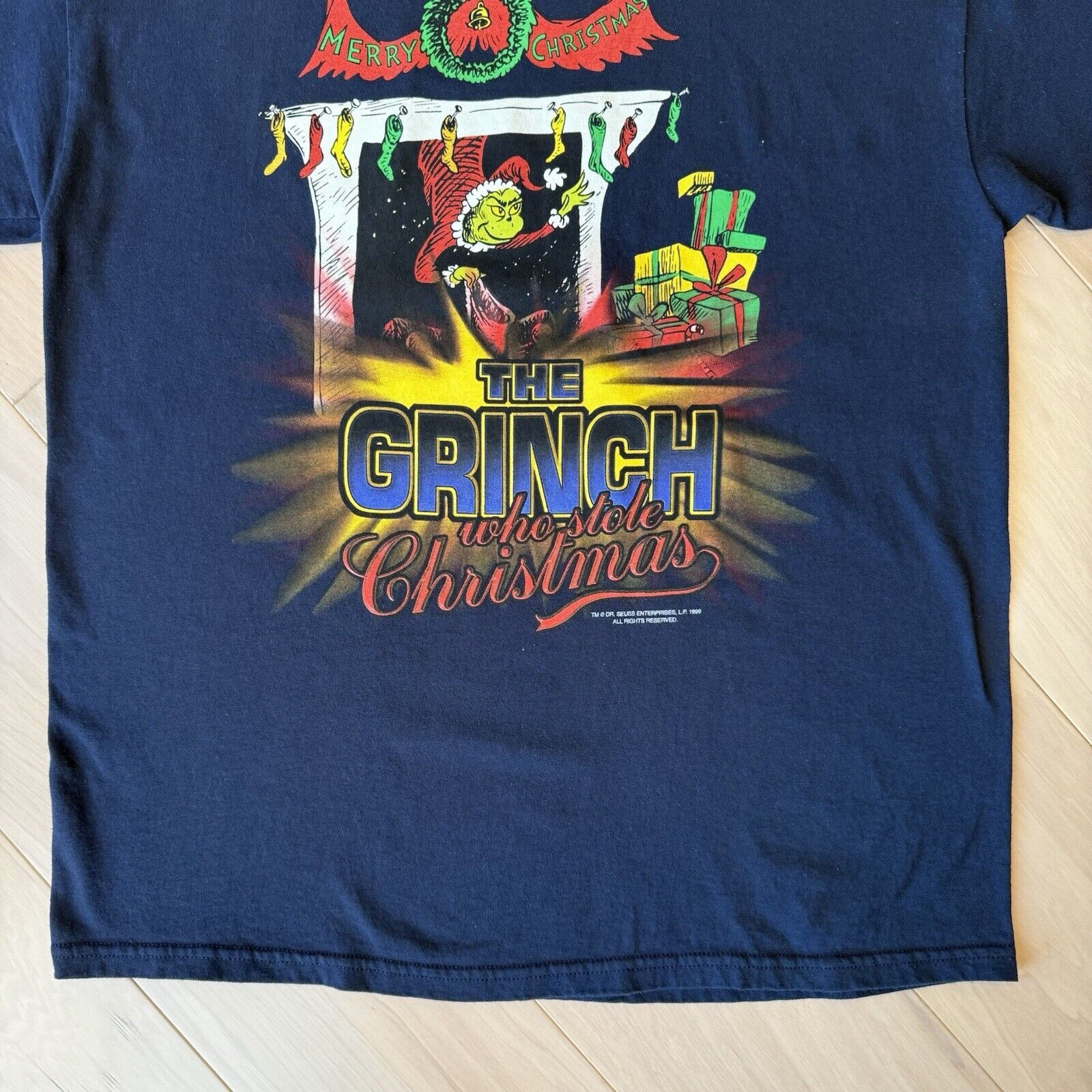 Vintage The Grinch Who Stole Christmas Vintage Shirt XL Navy 90s Size US XL / EU 56 / 4 - 4 Thumbnail