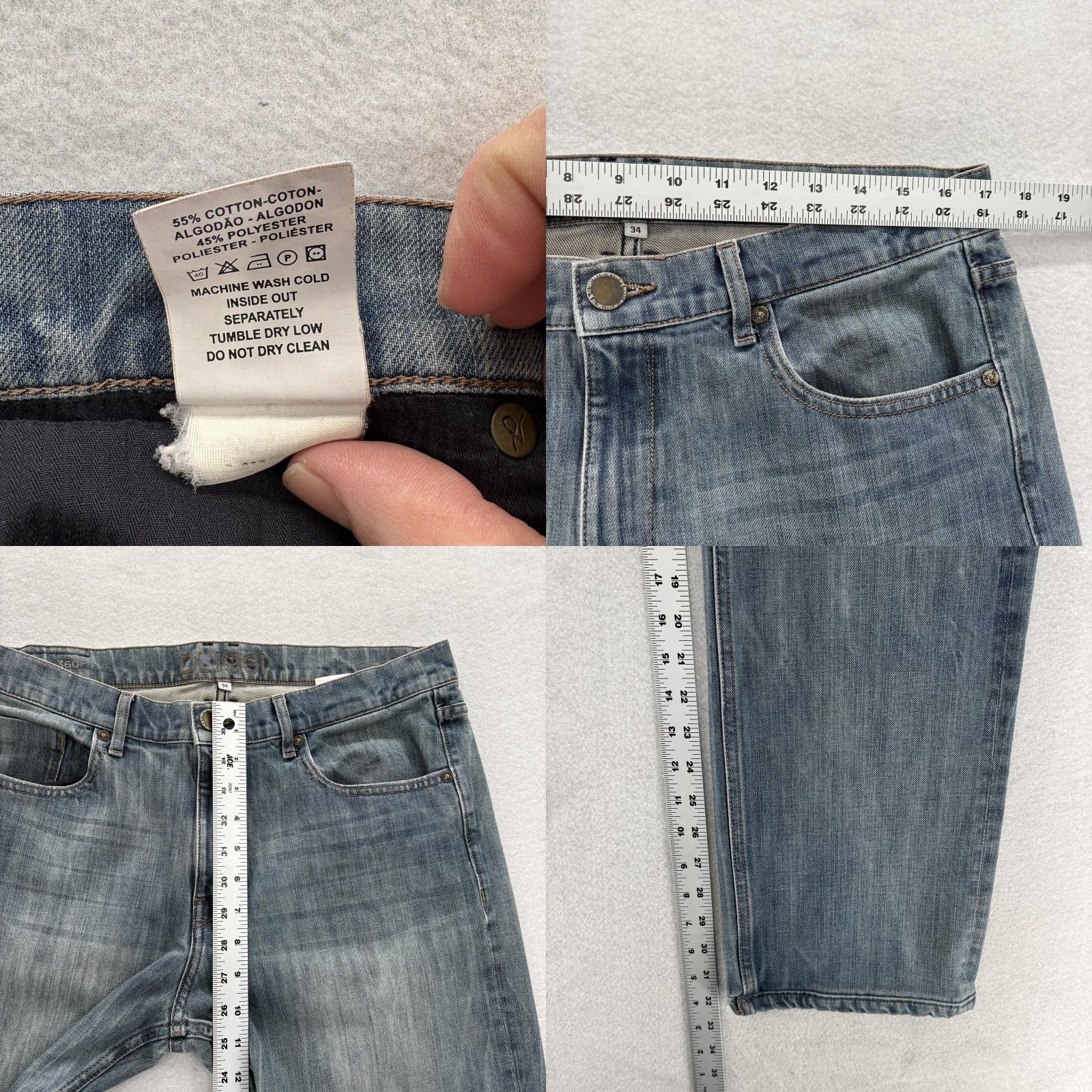 DL1961 DL1961 Vince Casual Straight Jeans Mens 34x32 Blue Medium Wash Comfort Denim Size US 34 / EU 50 - 8 Thumbnail