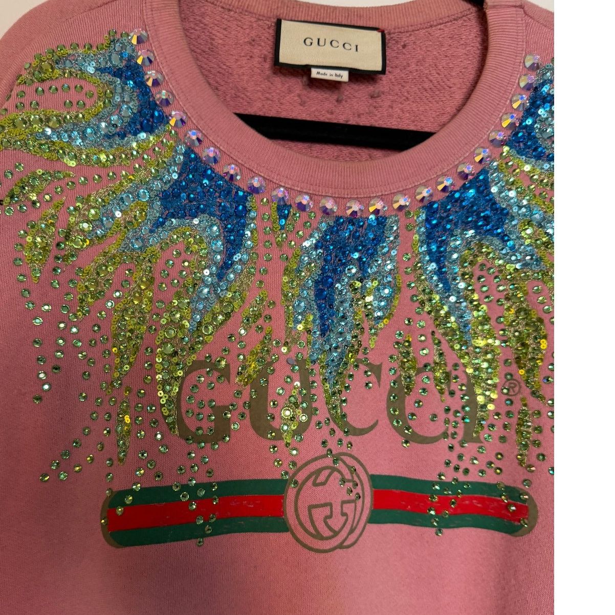 Gucci Gucci Cotton Pink FlameSweater Embellished Sweatshirt Size M / US 6-8 / IT 42-44 - 6 Thumbnail
