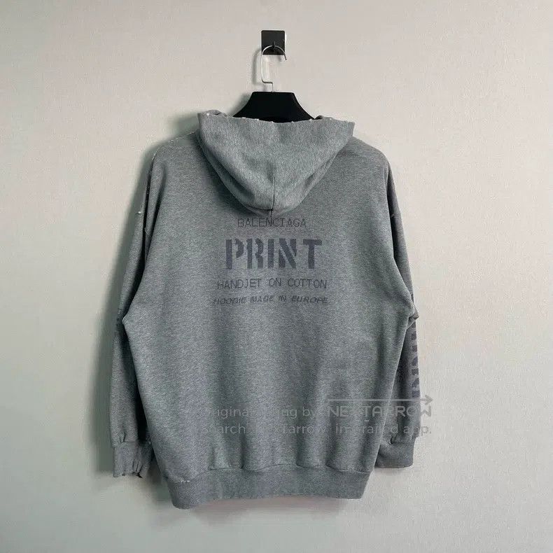 Balenciaga Balenciaga Print destruction zipper hoodie/M Size US M / EU 48-50 / 2 - 2 Thumbnail