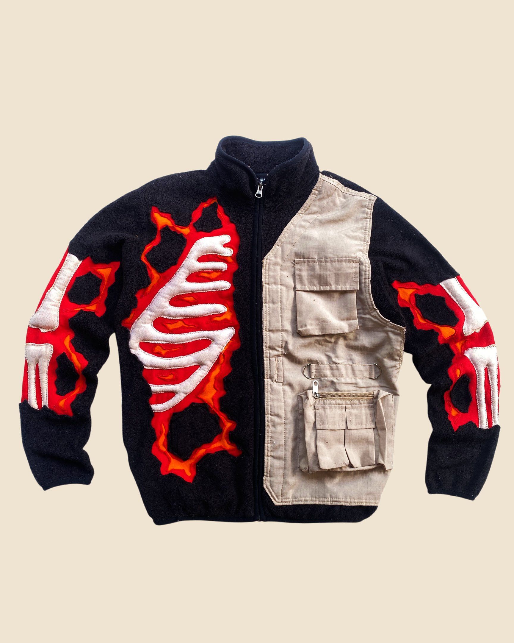 Handmade 1 OF 1 LAVA 3D PUFF SKELETON WITH VEST FLEECE JACKET SIZE M Size US M / EU 48-50 / 2 - 1 Thumbnail